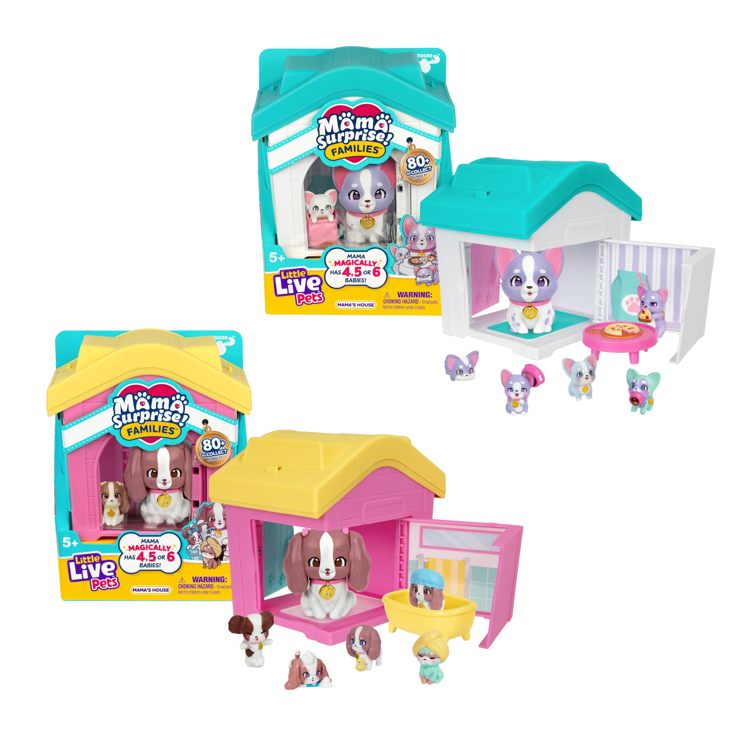 Little Live Pets Mama Surprise Families - Mama's House Frenchie & Spaniel B Playset | Ages 5+