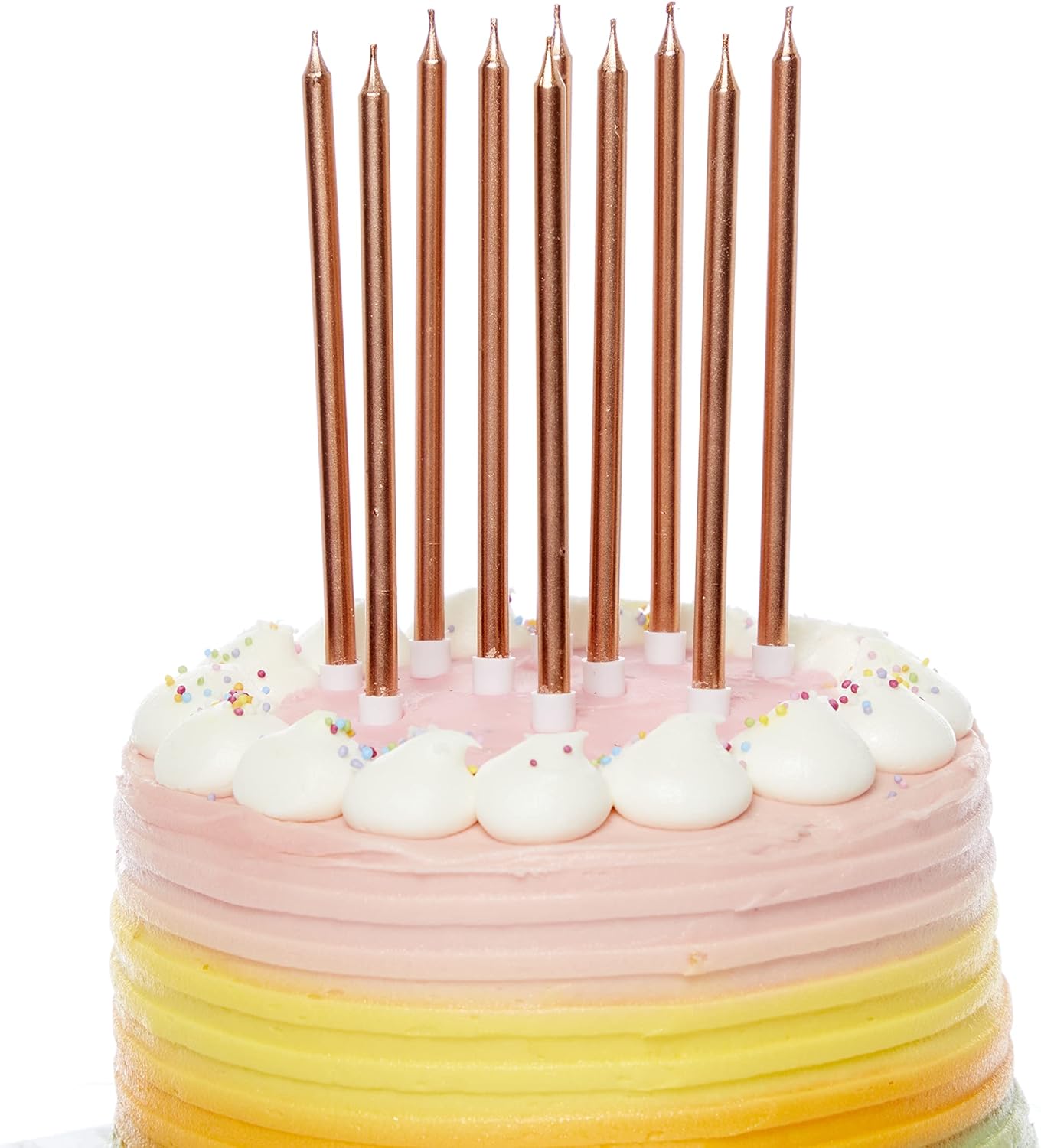 Amscan 9911570 Rose Gold Tall Skinny Cake Candles - 16cm, 10 Pack 1