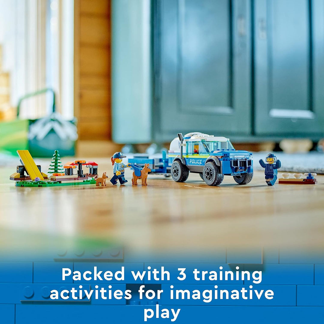 LEGO City Mobile Police Dog Training Set 60369 - SUV Toy with Trailer & Puppy Figures for Kids 5+