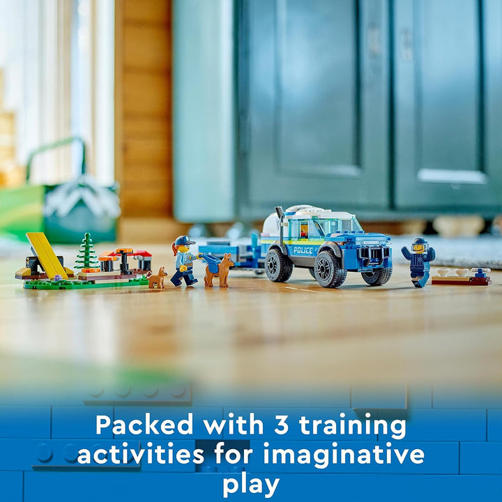 LEGO City Mobile Police Dog Training Set 60369 - SUV Toy with Trailer & Puppy Figures for Kids 5+