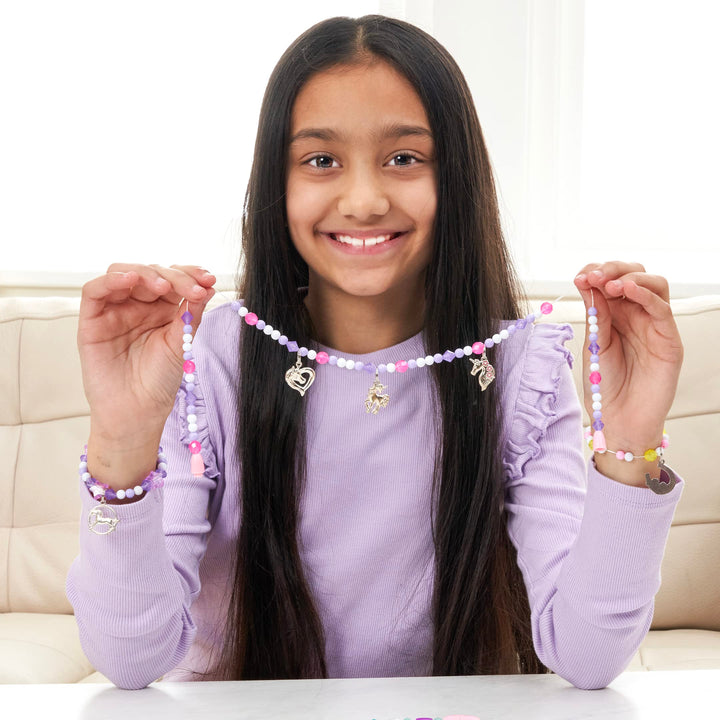 Craftbox CB806 Unicorn Charm Jewellery Craft Set - Create 10+ Pieces, Ages 4+