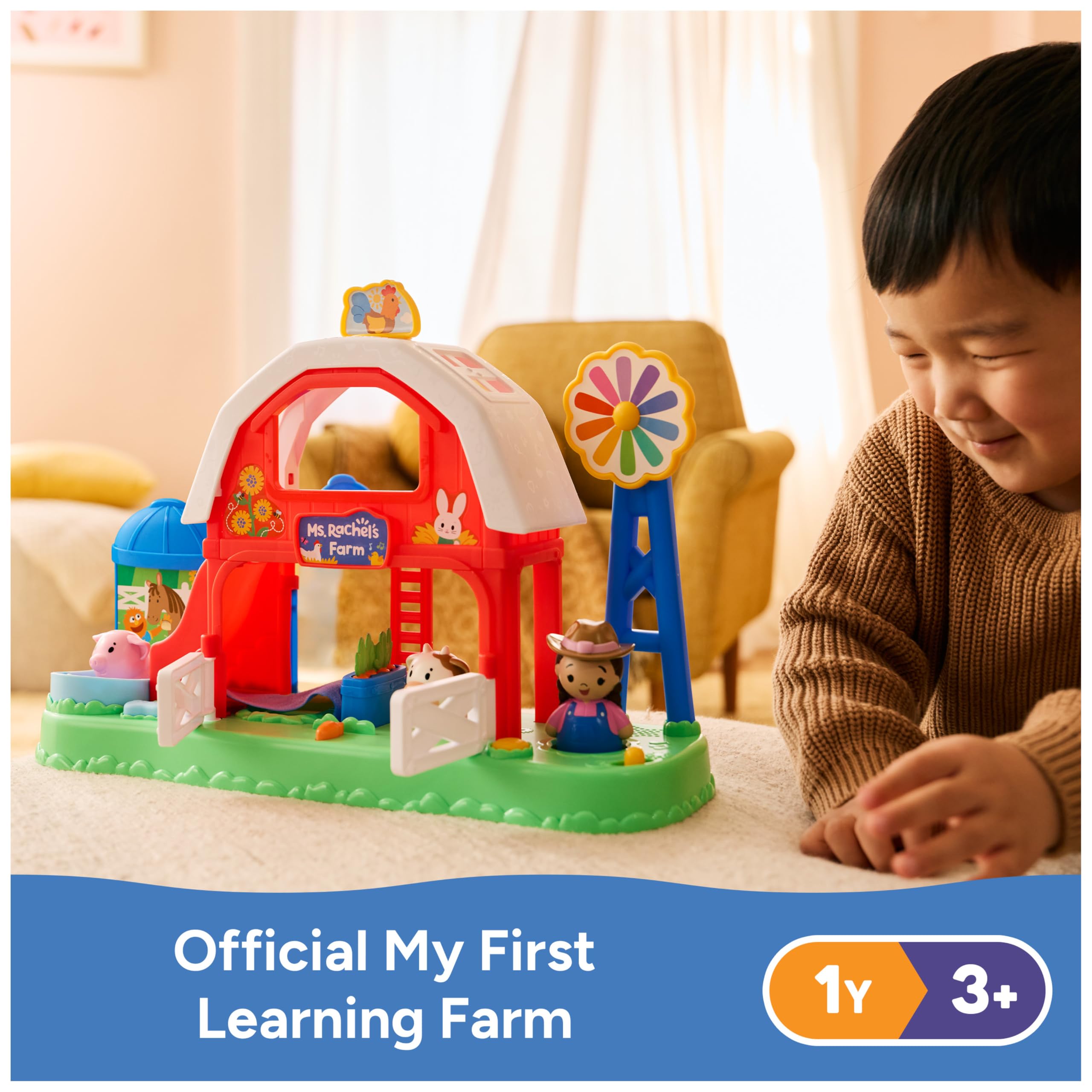 Ms. Rachel My First Learning Farm Playset - Interactive Learning for Toddlers 1-3 | Multicolor Plastic