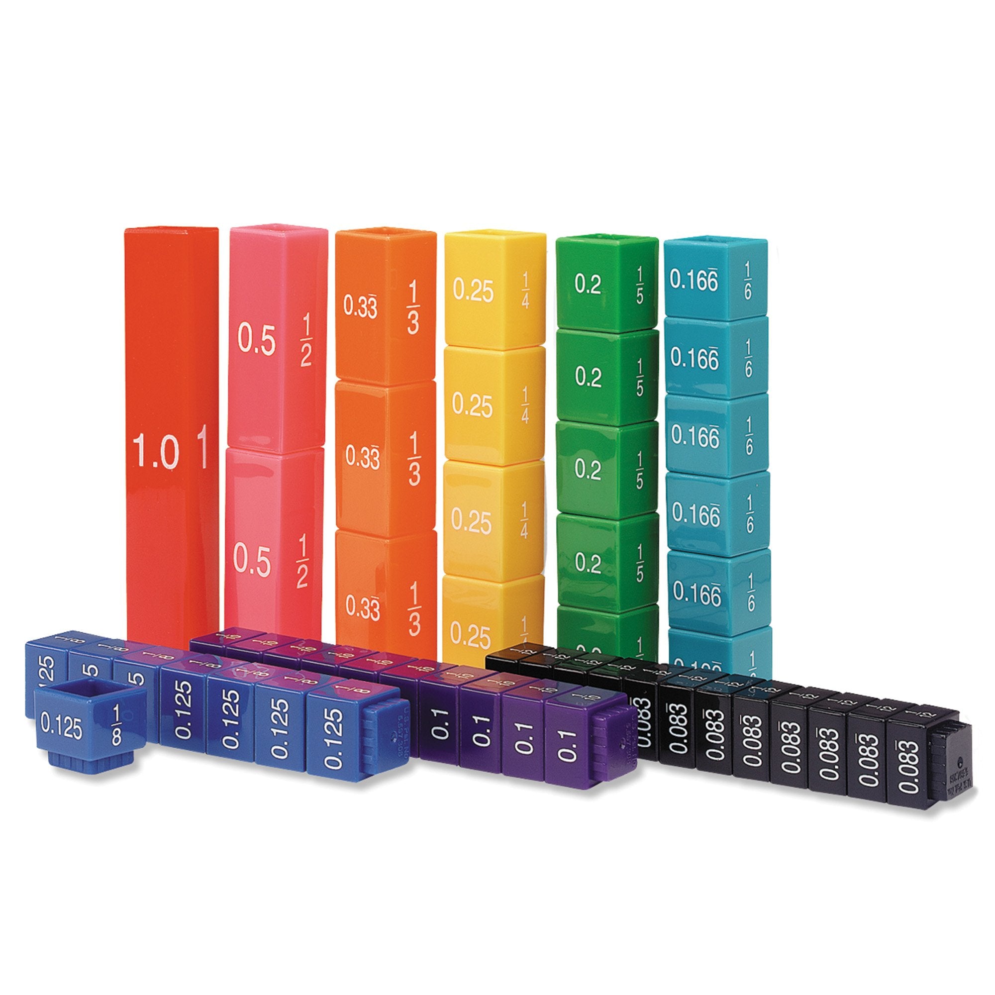 Learning Resources Fraction Tower Equivalency Cubes - 51 Pieces | Ages 6+