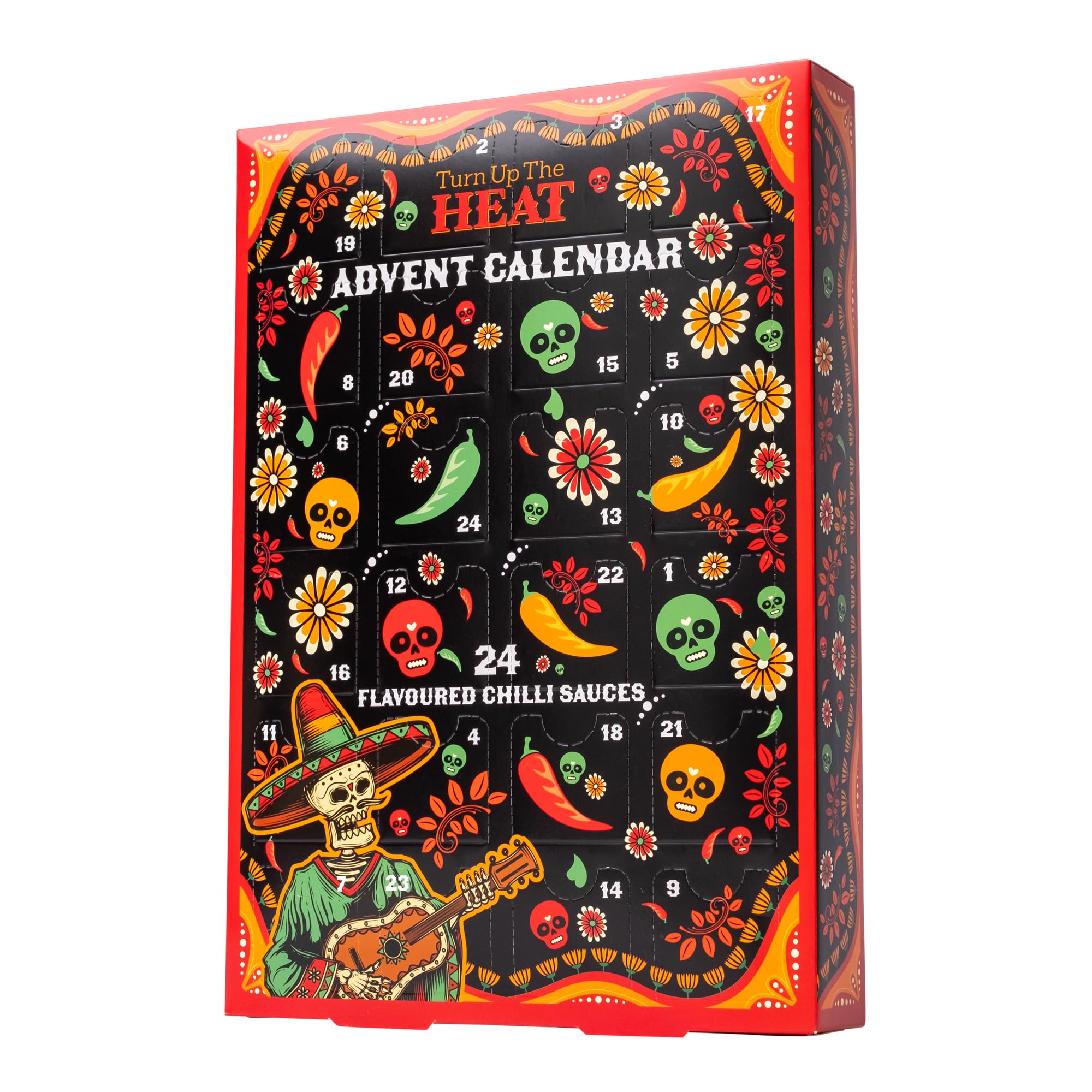Beams International - Turn Up The Heat Hot Sauce Advent Calendar – Chilli Sauce Gift Set With 24 7