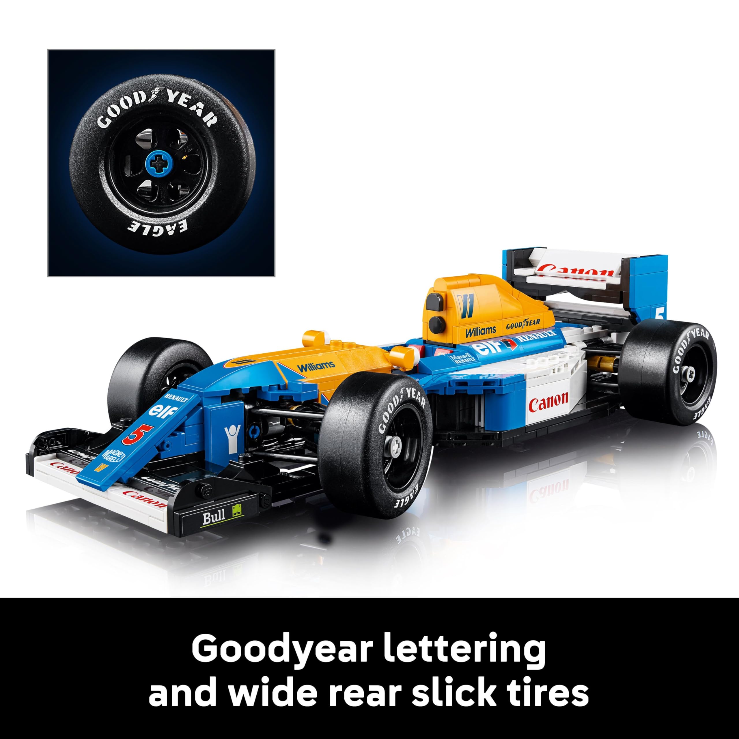 LEGO Icons Williams Racing FW14B & Nigel Mansell F1 Car Model Set - 799-Piece Building Kit for Adults 4