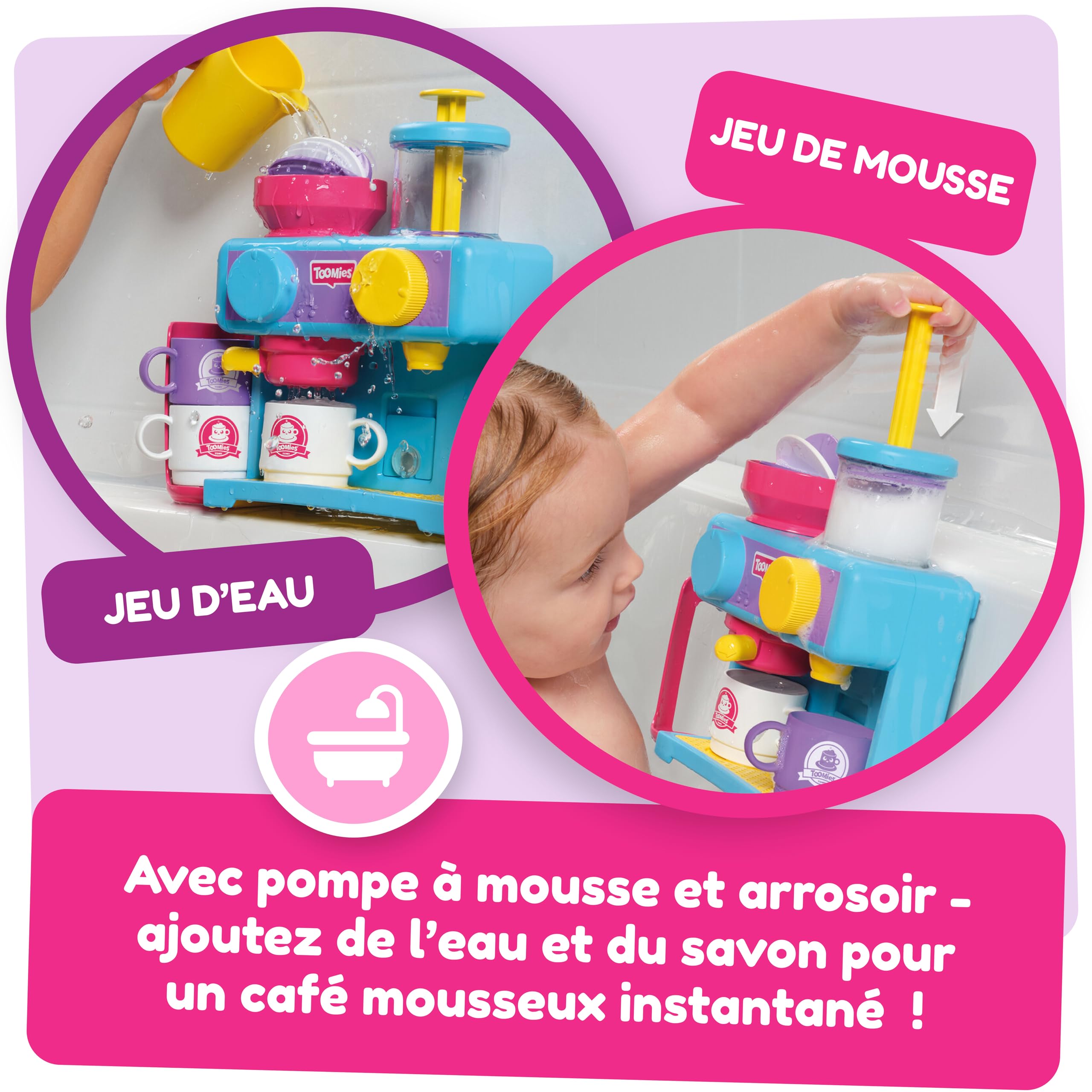 TOMY Toomies Bath Barista - Pretend Cafe Baby Bath Toys for Toddlers 18 Months+ 6