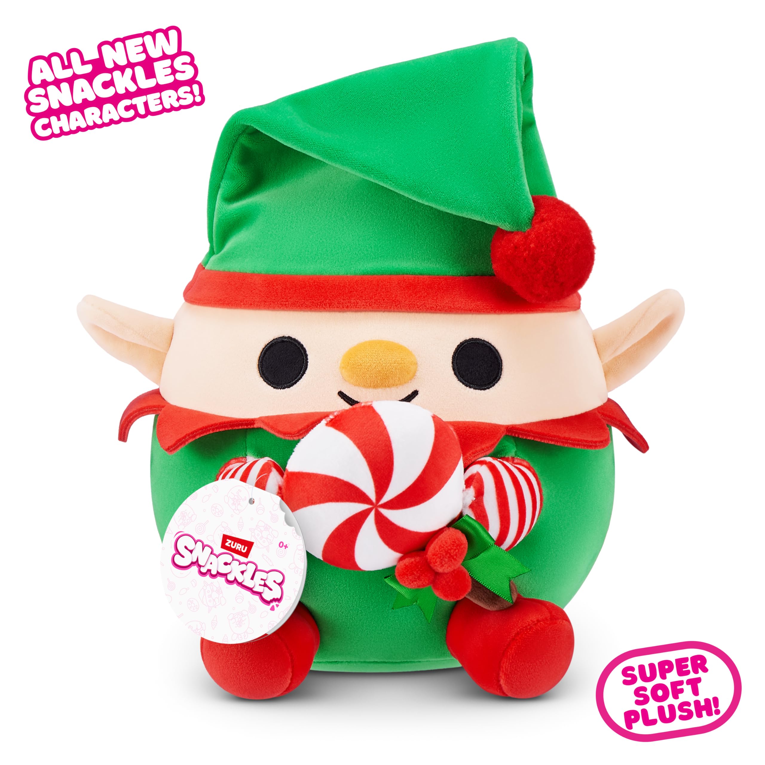 Snackles Christmas Series 2 8-inch Plush (JINGLE) by ZURU - Festive Holiday Collectible with Snack 9