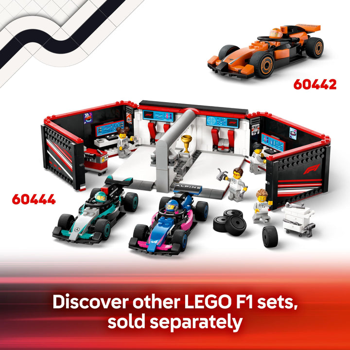 LEGO City F1 Pit Stop & Pit Crew with Ferrari Car Toy - 322-Piece Building Set for Ages 6+
