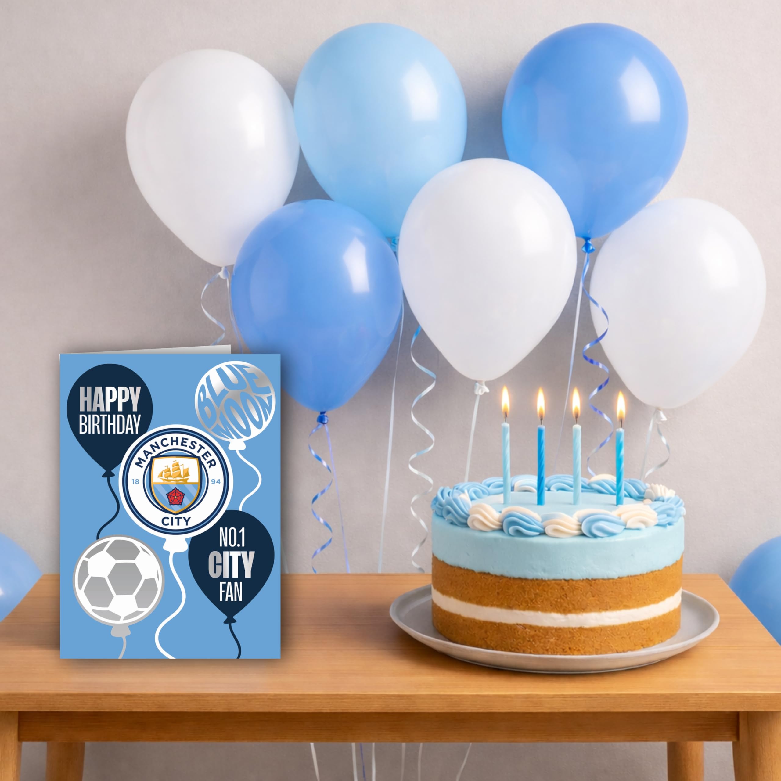 Danilo Promotions LTD Manchester City FC Birthday Card | Standard Size | Multi-Colour