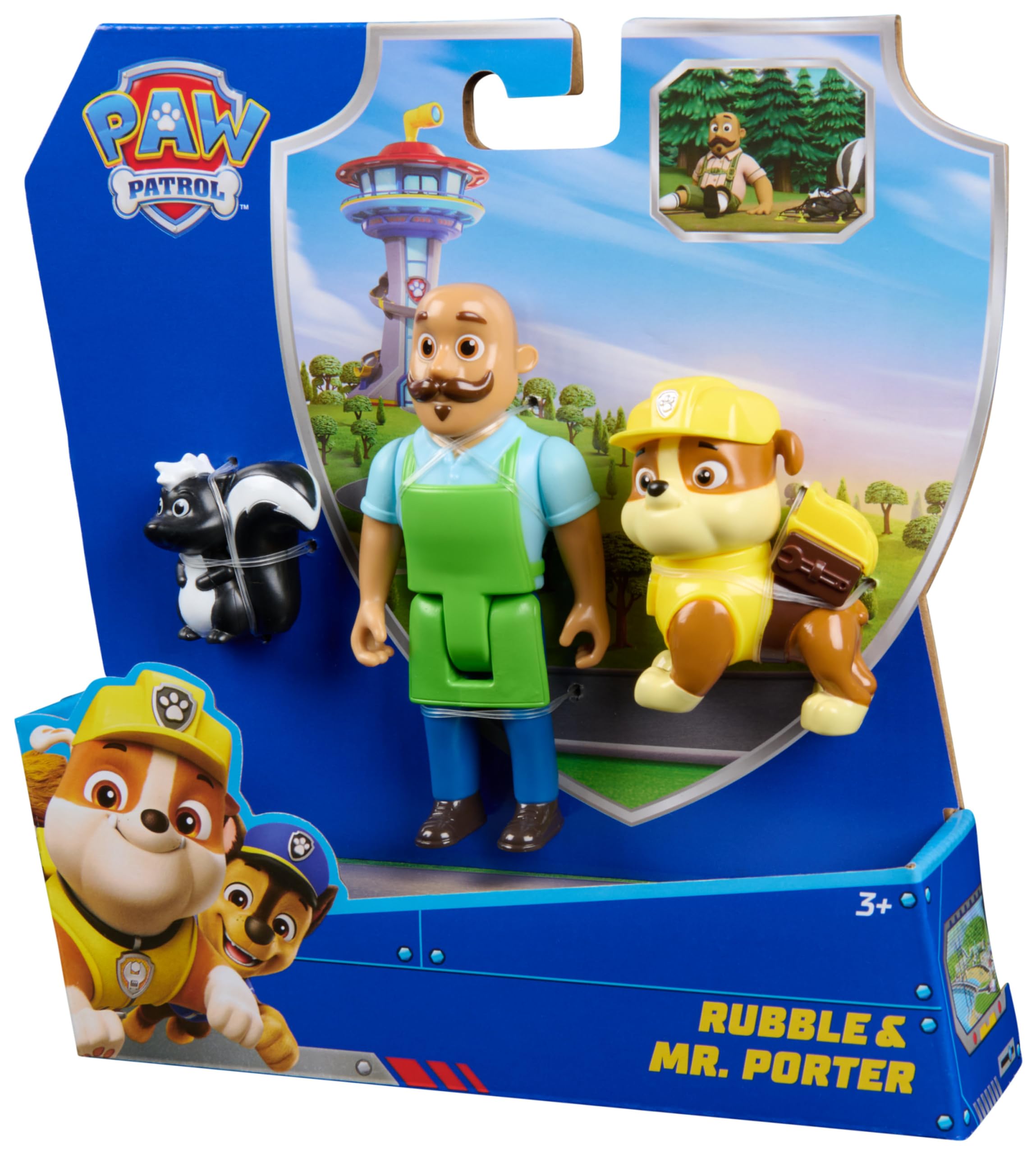 Paw Patrol Rubble & Mr. Porter Action Figure 3-Pack with Skunk Toy | Ages 3+ 8