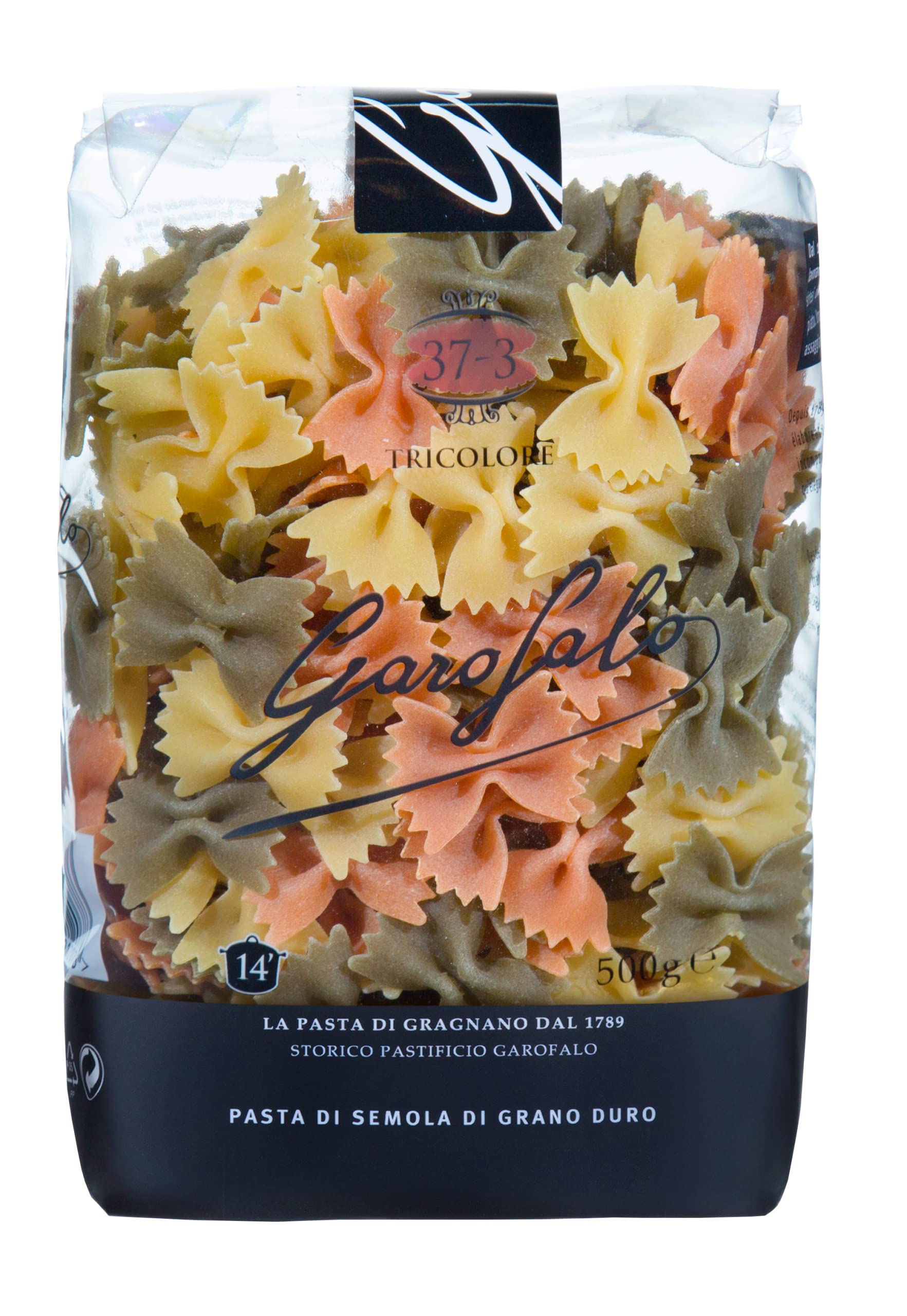Garofalo Farfalle Tricolore Italian Dried Pasta with Spinach and Tomato | 500g 1