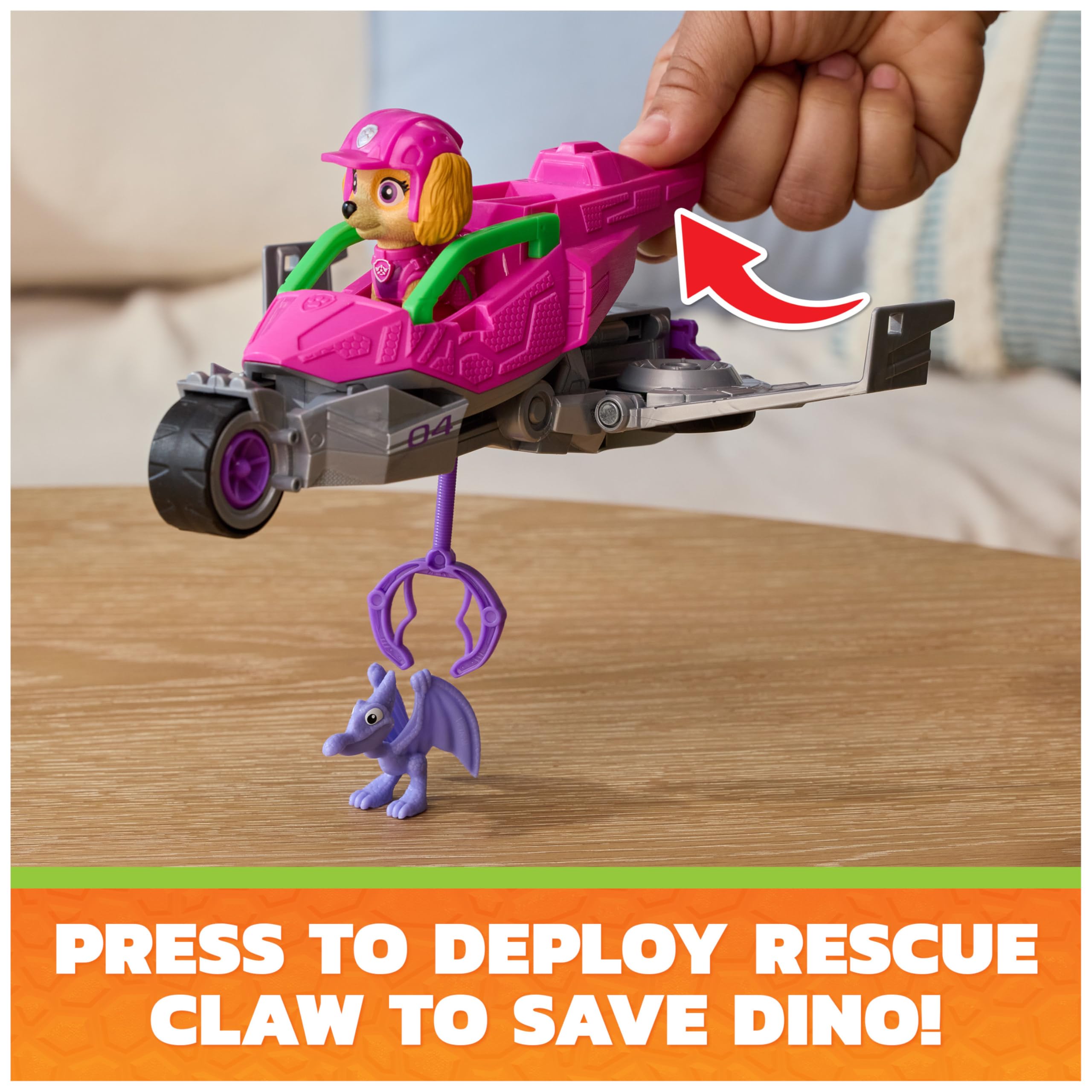 Paw Patrol Skye Dino Rescue Jet & Action Figure Set - Ages 3-9 | Multicolor Plastic 3