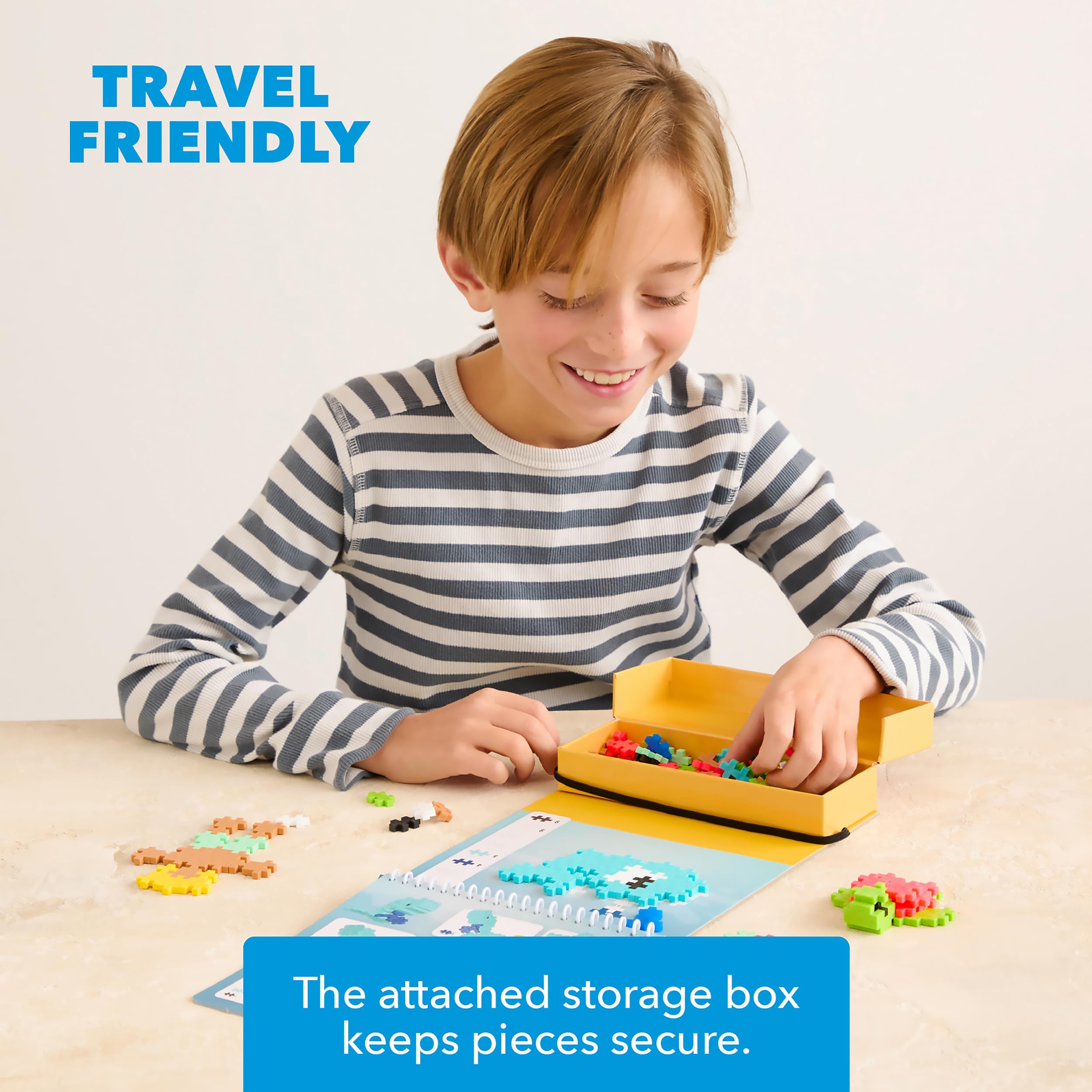 PLUS PLUS Puzzle by Number Activity Pad - 125-Piece Travel Building Set for Kids 5+ 7