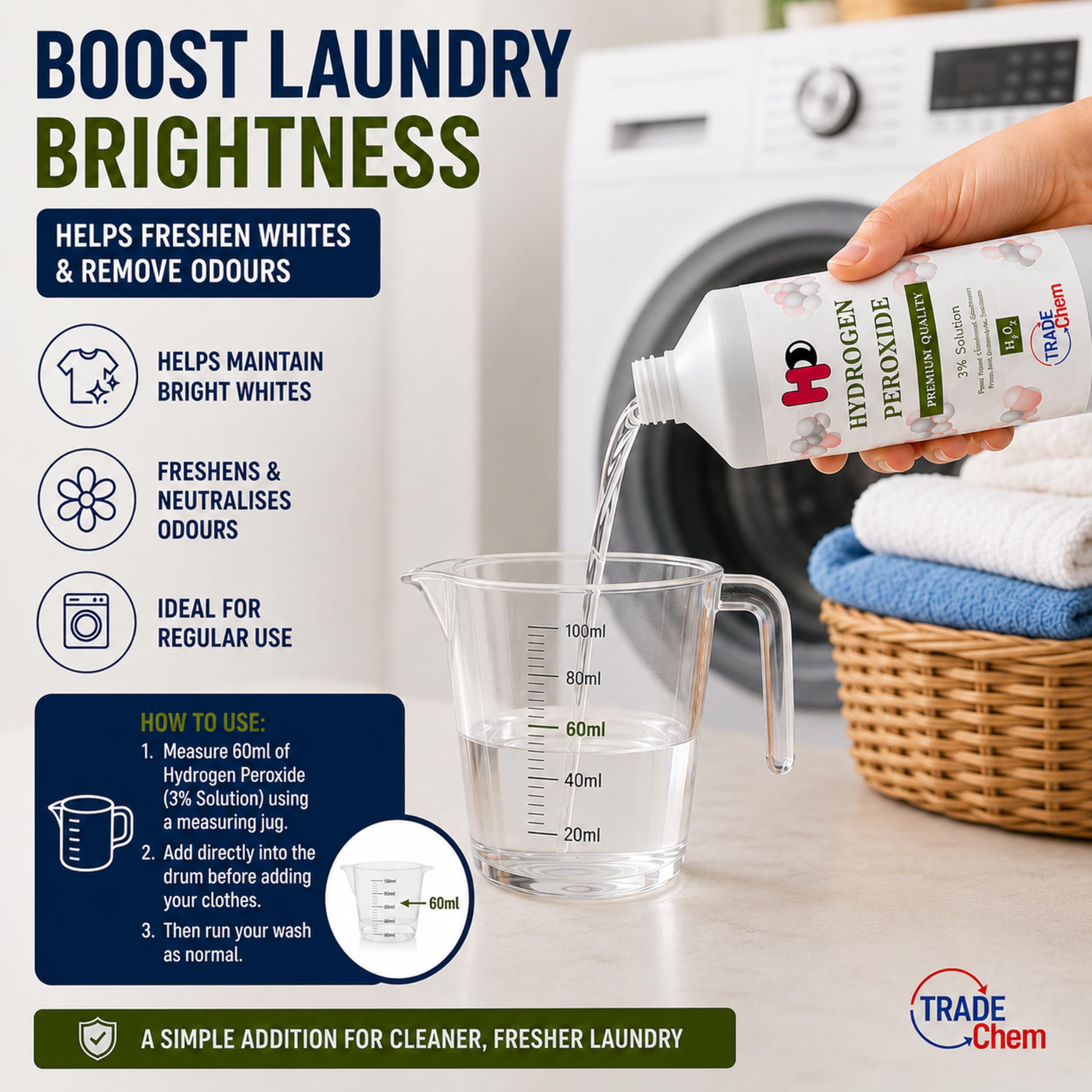 Trade Chemicals Hydrogen Peroxide 3% H2O2 10 Vols Liquid Cleaner | 500ml Bottle 4