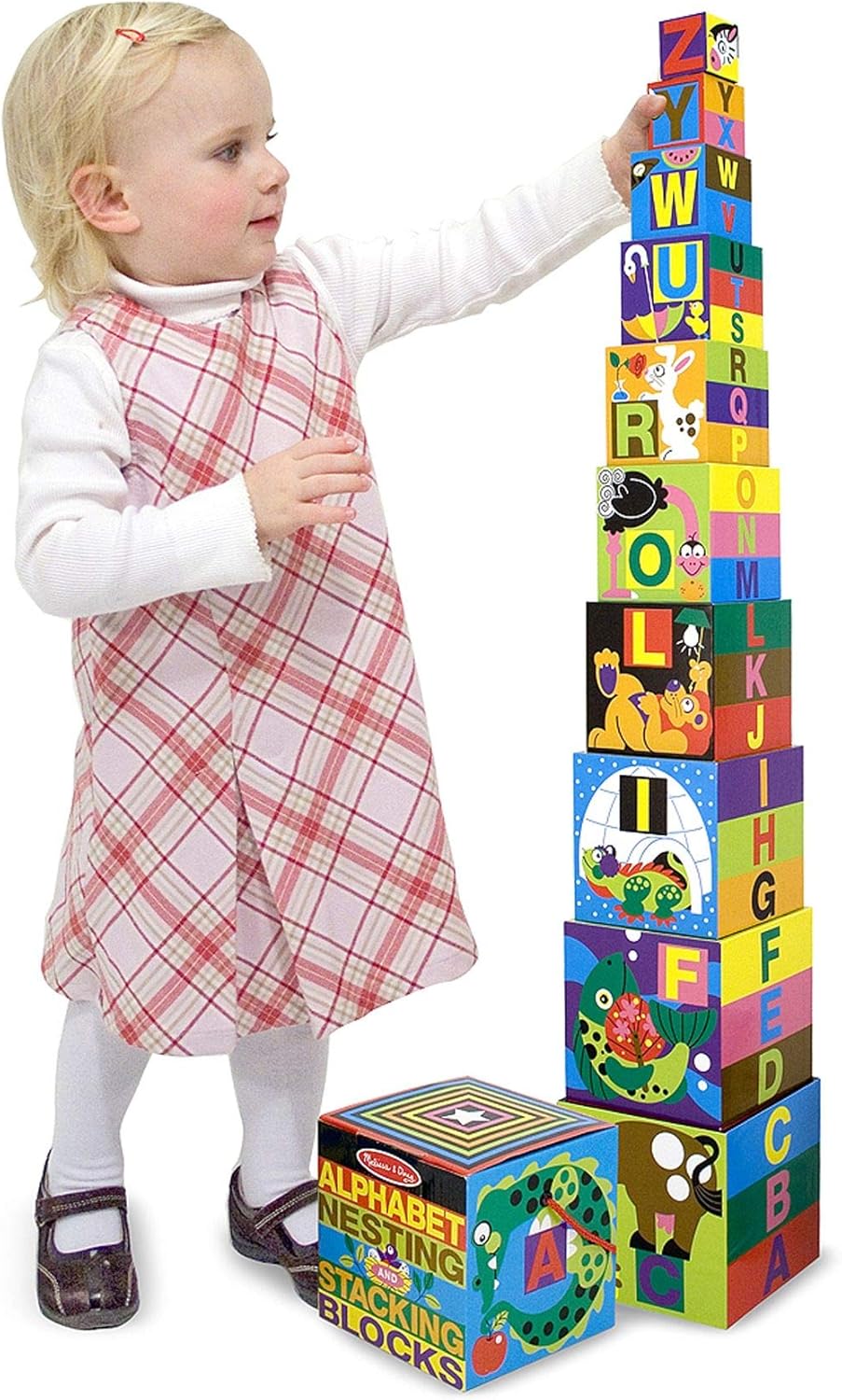Melissa & Doug Alphabet Nesting and Stacking Blocks - Educational Building Playset for Toddlers 2+ 8