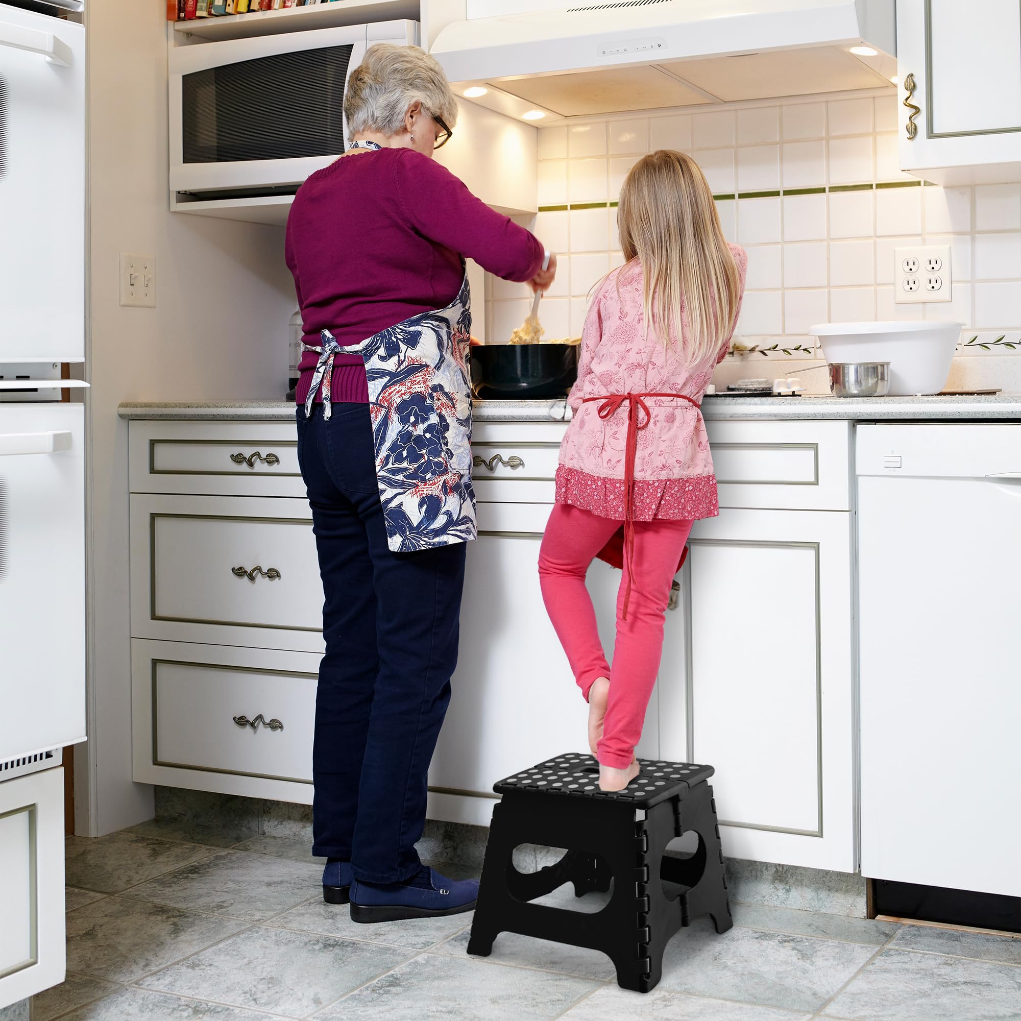 KEPLIN 11 Inch Heavy Duty Folding Step Stool | Non-Slip Foldable Footstool 7