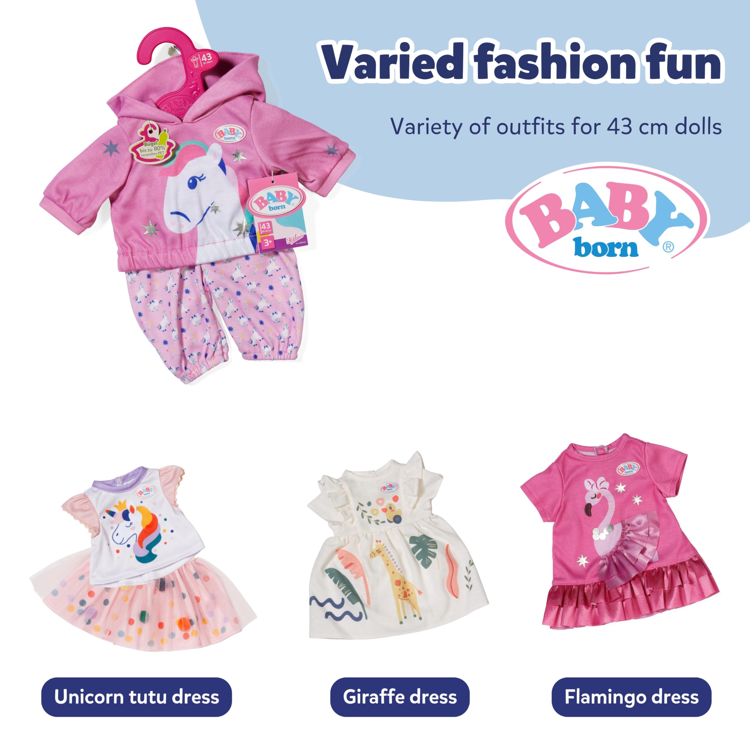 BABY born Unicorn Jogging Suit Outfit - Doll Clothes for 43cm Dolls - Ages 3+ 11