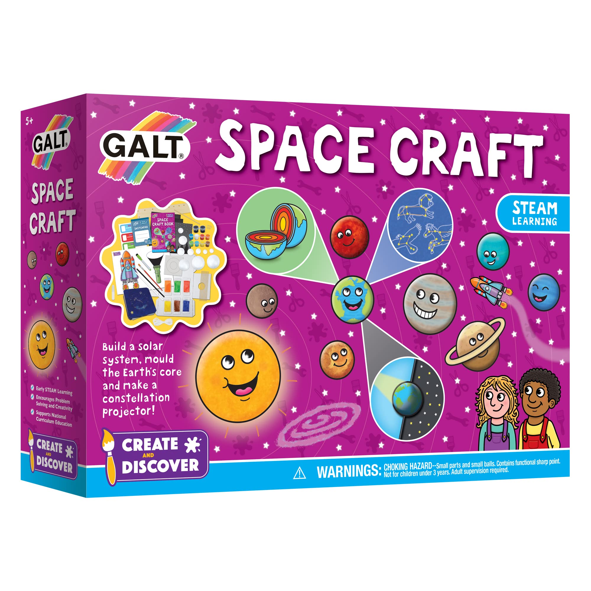 Galt Space Craft - Arts and Crafts Kit for Kids Age 5+ with 7 Space Activities 1