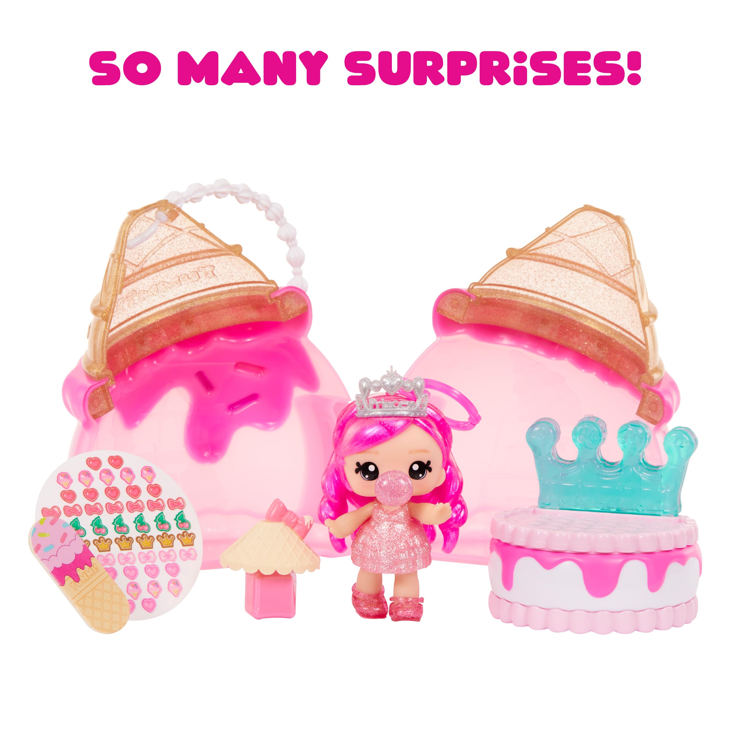 Yummiland Beauty Bag Playset - Ice Cream Cone with Bianca Bubblegum Lip Gloss Doll & Real Nail Care Accessories 6