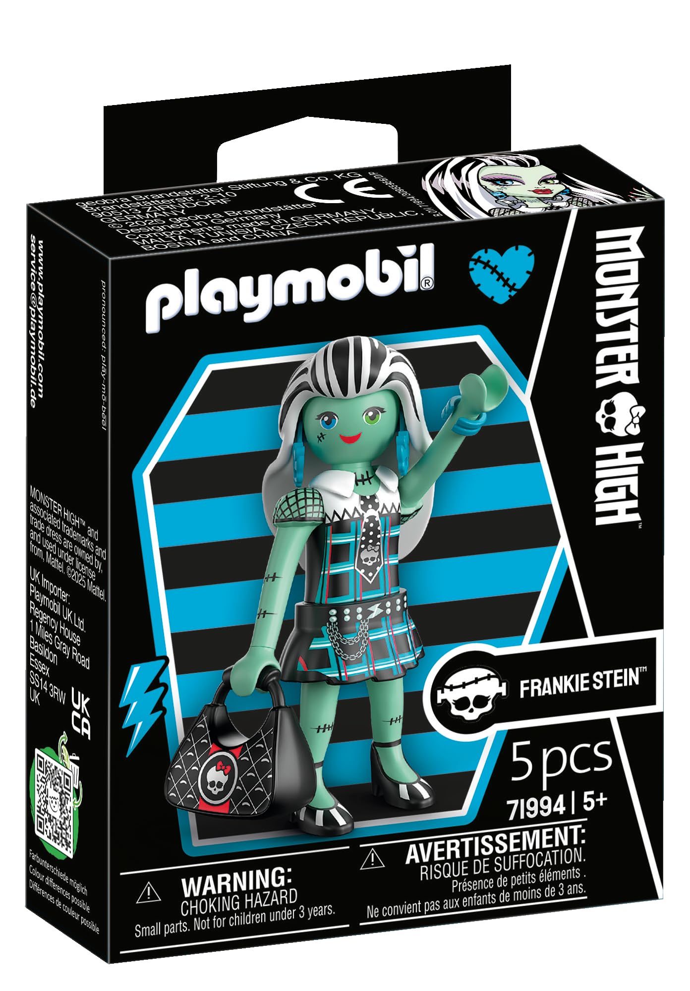 Playmobil Monster High Frankie Stein Playset - Modular Figure | Ages 4-10 | 5 Pieces
