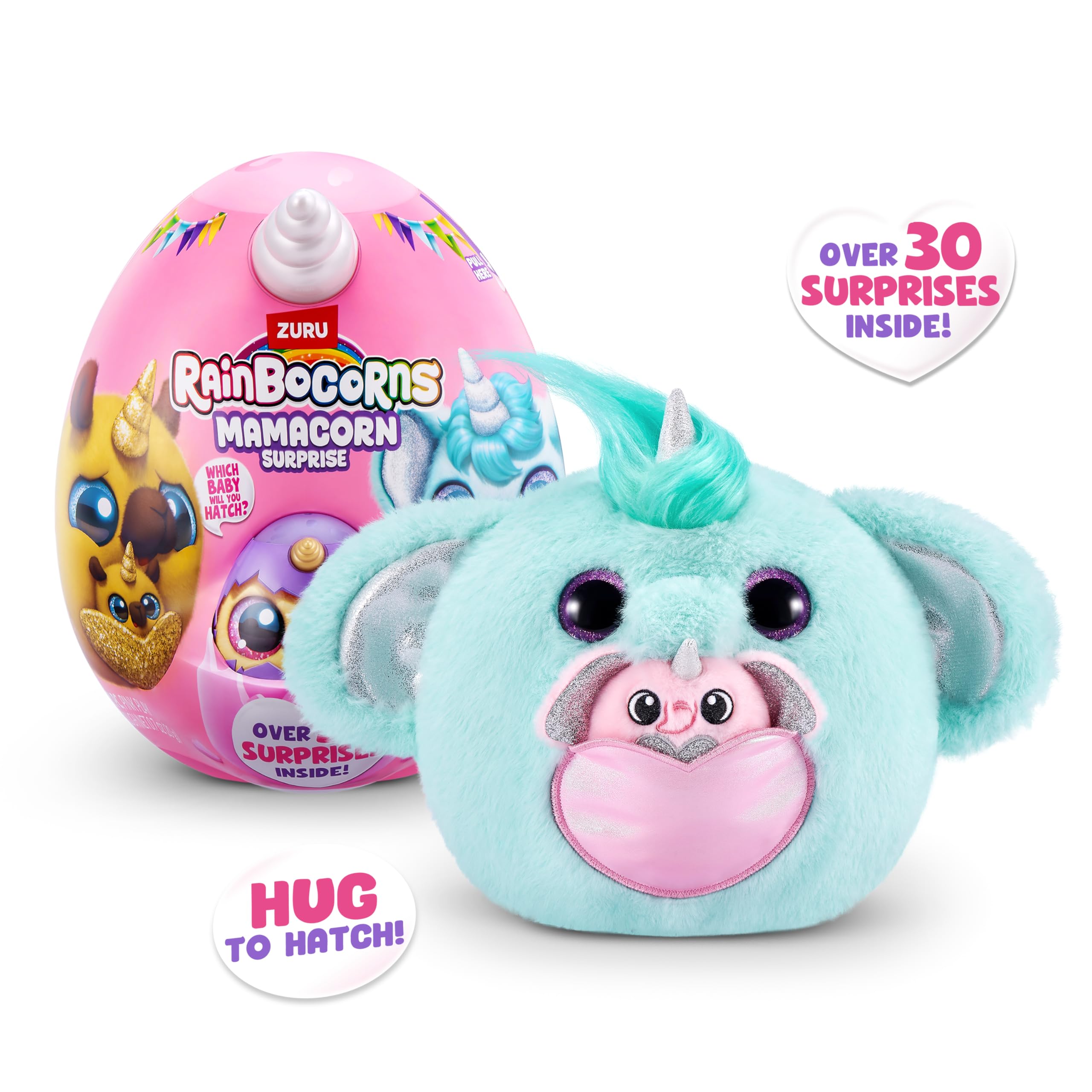 Rainbocorns Mamacorn Surprise by ZURU - Collectible Plush Toy with 30+ Surprises for Girls 3+ 4