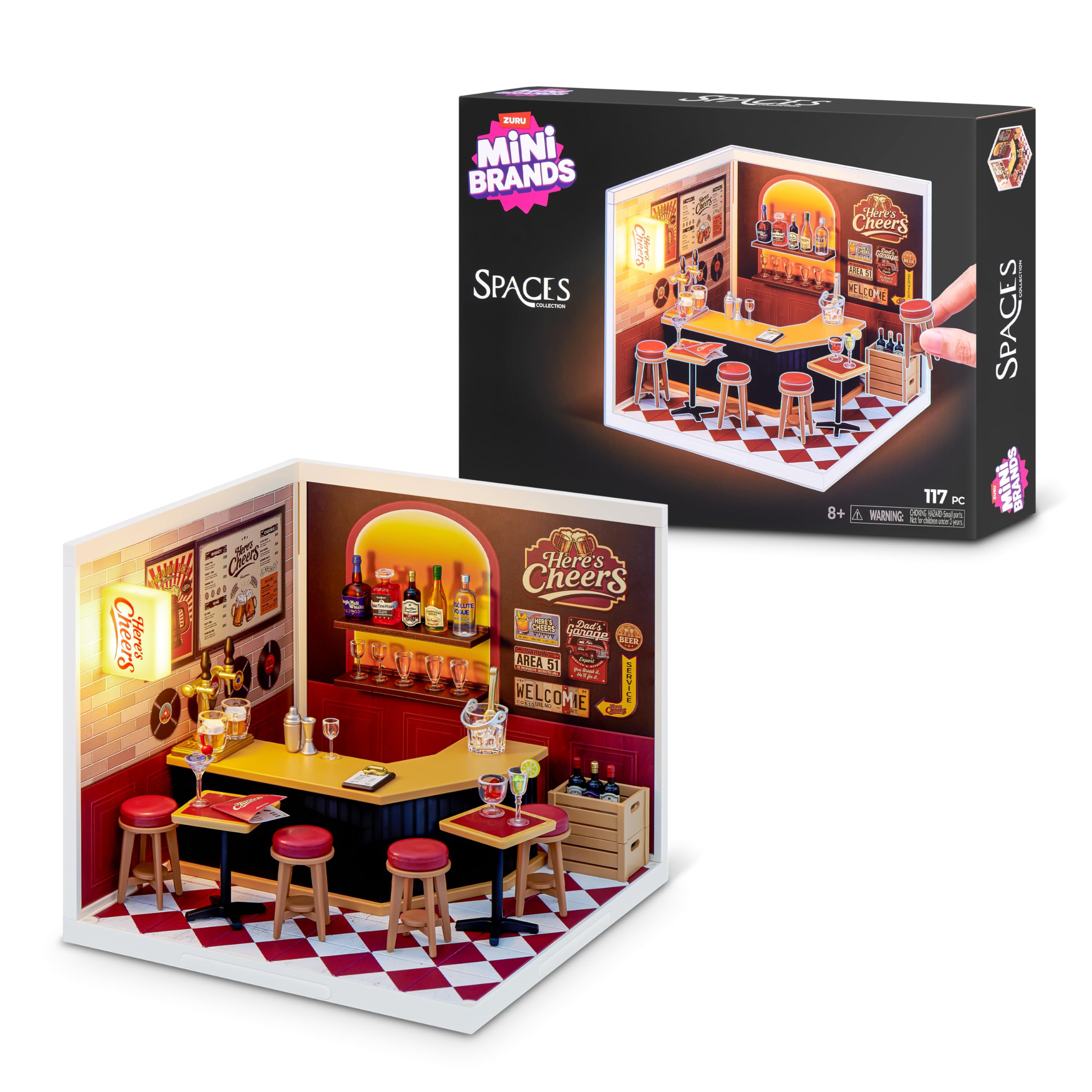 Mini Brands Spaces Here's Cheers Playset - Build Your Own Mini World | Plastic | Ages 3+