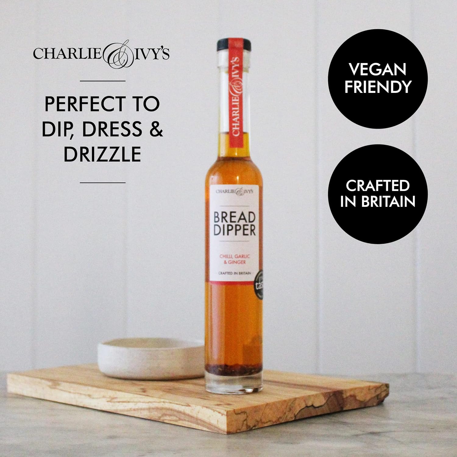 Charlie & Ivy's Chilli, Garlic & Ginger Bread Dipper 200ml - Great Taste Award Winning Vegan Dip 4