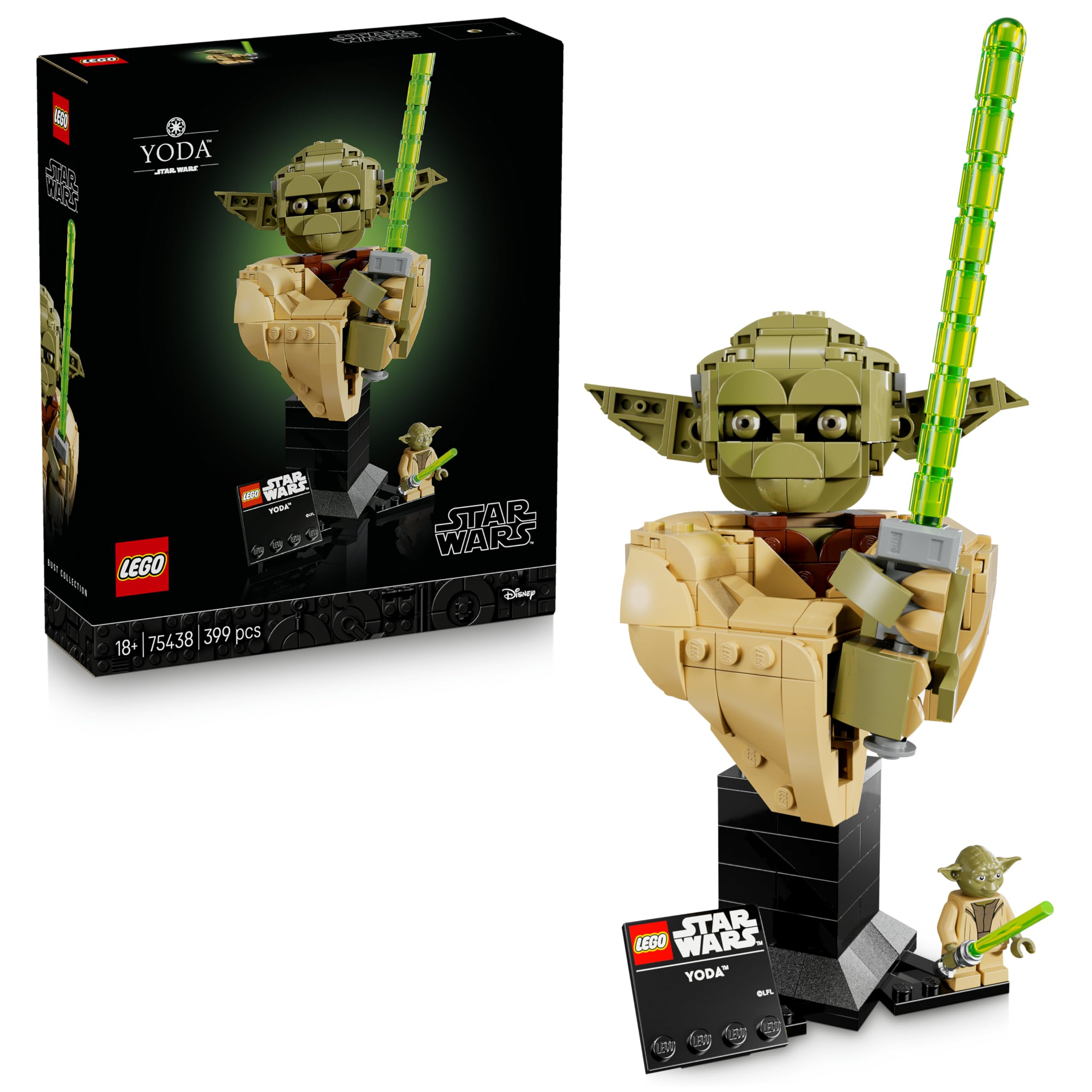 LEGO Star Wars 75438 Yoda Bust Display Model Kit for Adults | 18+