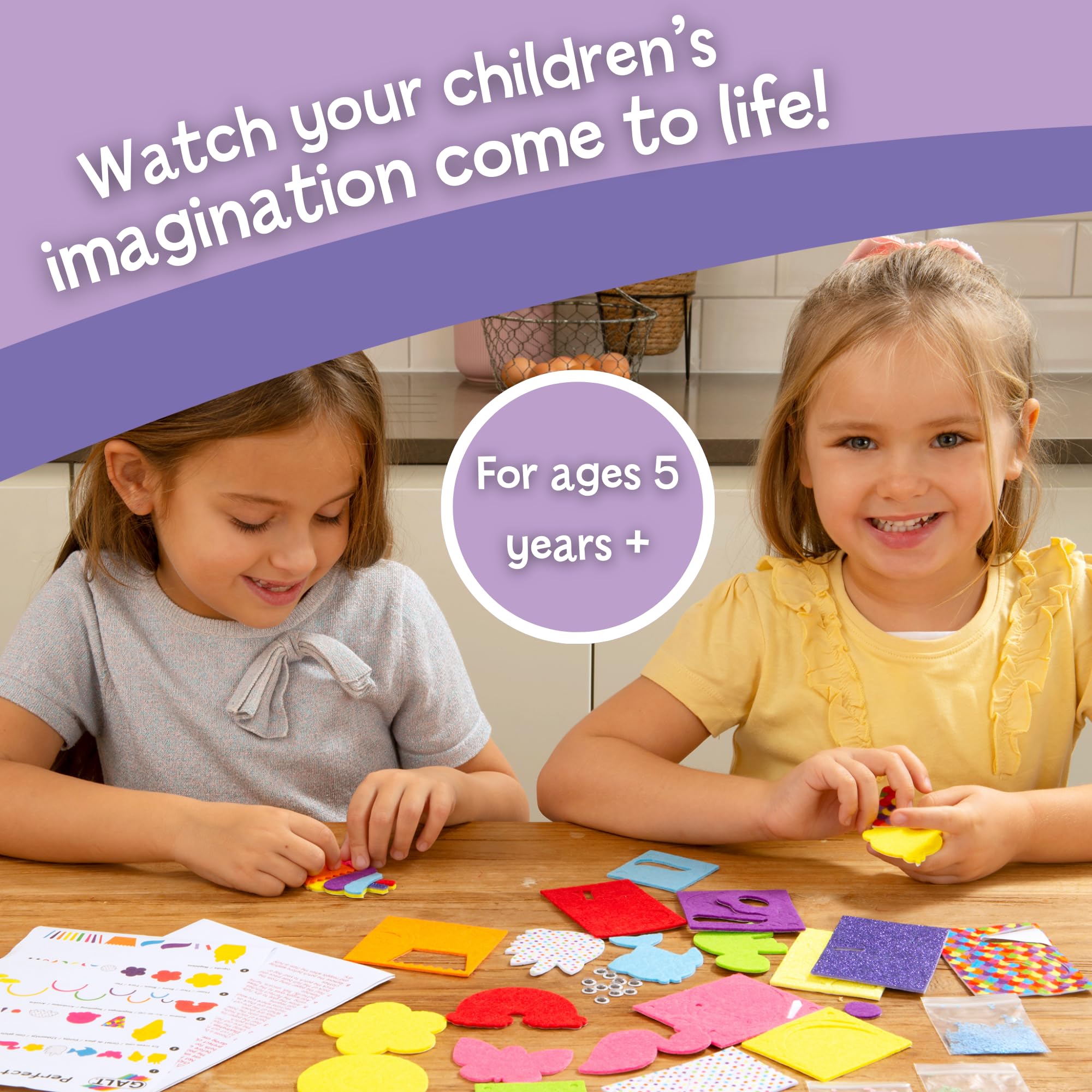 Galt Perfect Patches Arts and Crafts Kit - 10 Fun Fuzzy Felt Faces for Ages 5+ 12