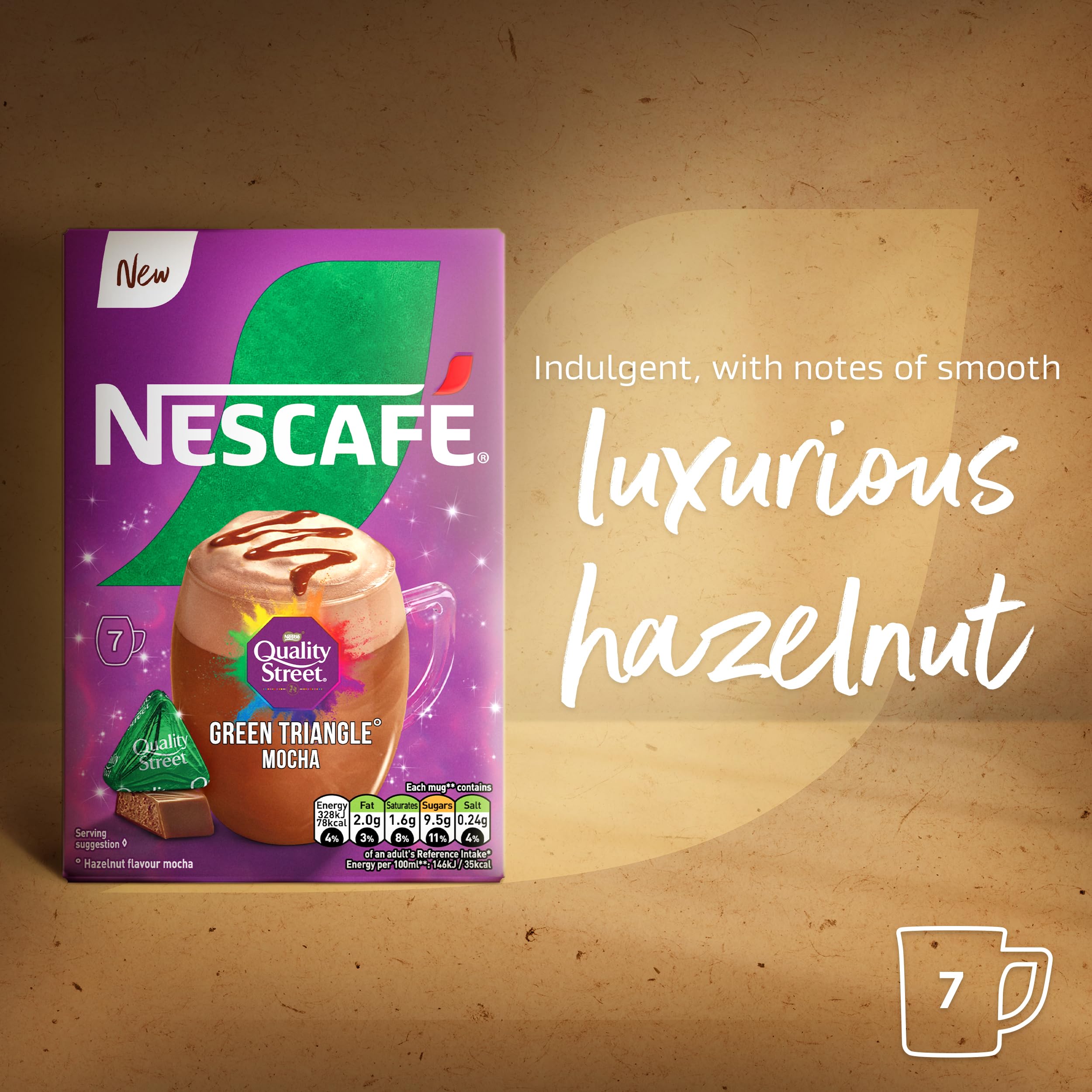 NESCAFÉ Quality Street Mocha Coffee Sachets - Hazelnut Flavour, 7 x 19g 2