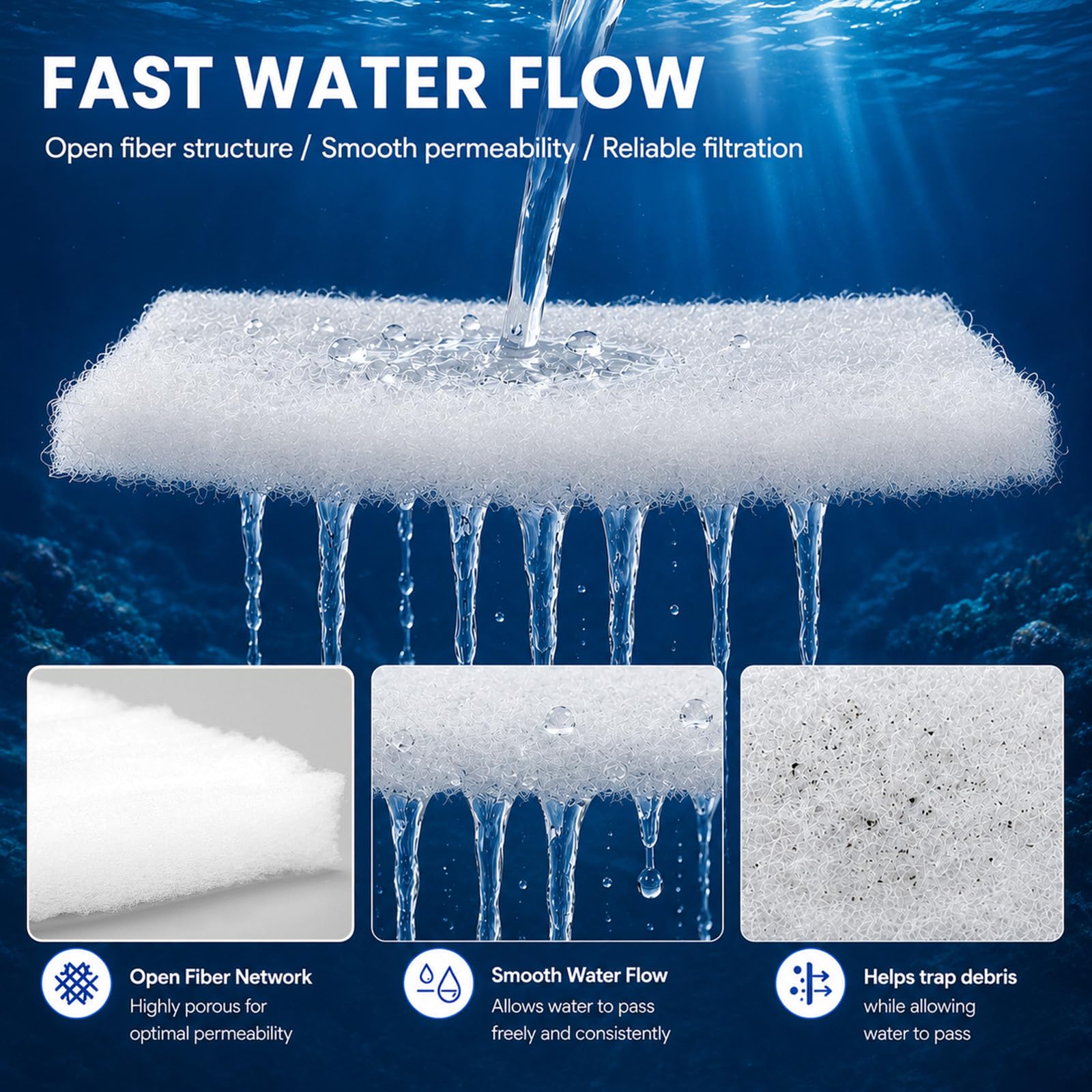 Admygo Aquarium Filter Sponge Roll - 1m x 12cm Mechanical Filtration | Cut-to-Size Foam Media 6