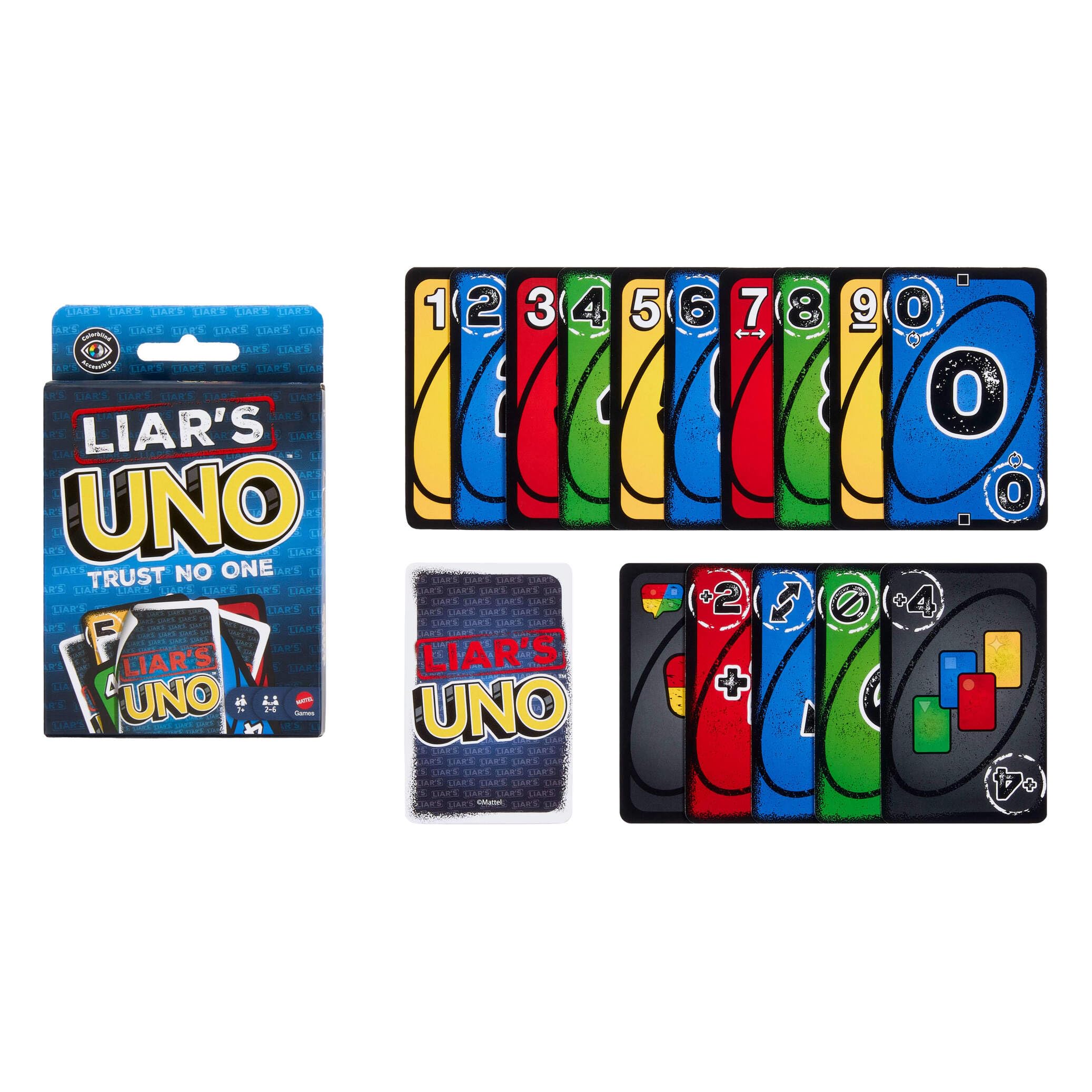 Mattel Games UNO Liar's Card Game - Ages 7+, 2-10 Players, Includes 112 Cards
