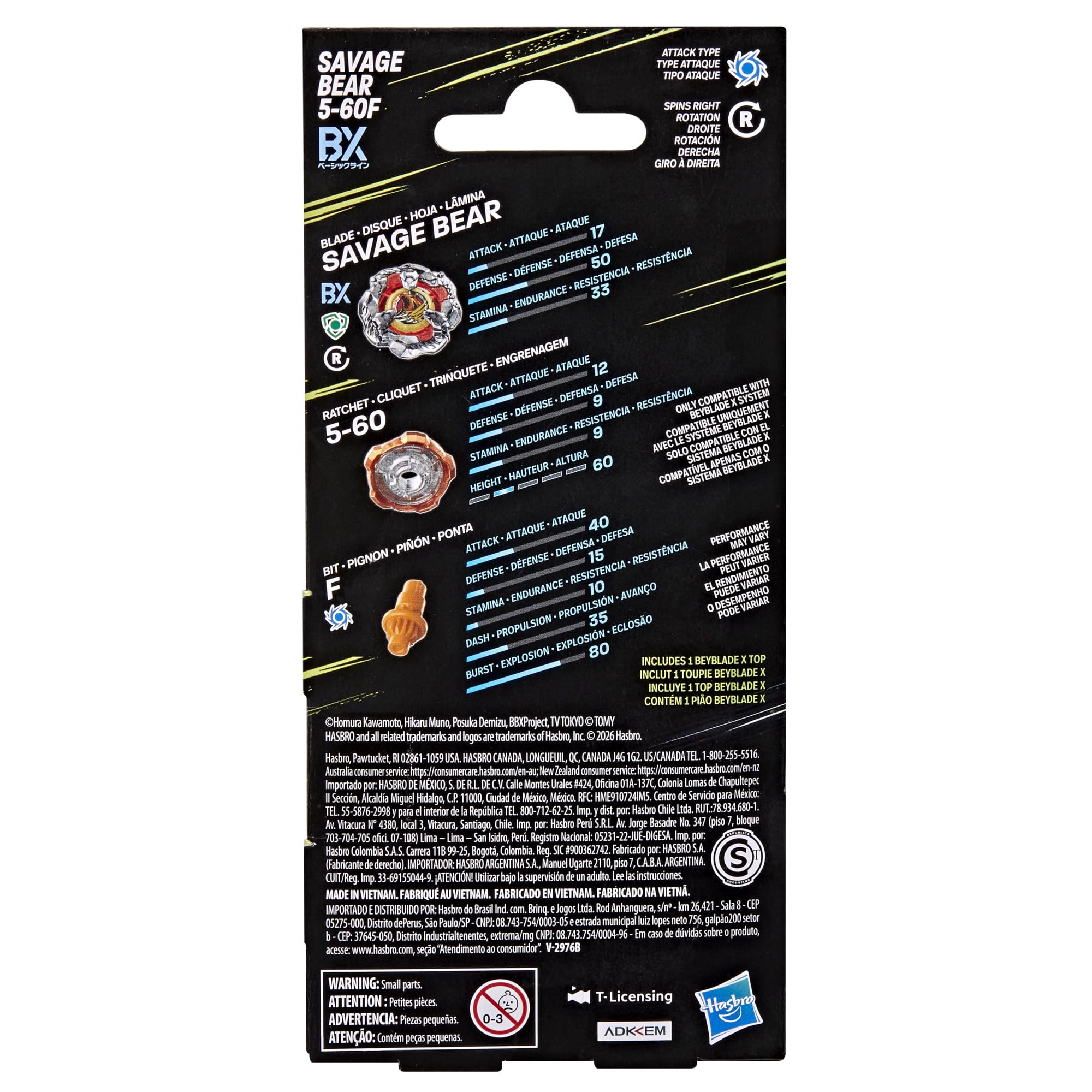 Hasbro Beyblade X Savage Bear 5-60F BX Booster Pack - Right-Spin Attack Type Top | Ages 8+ 6