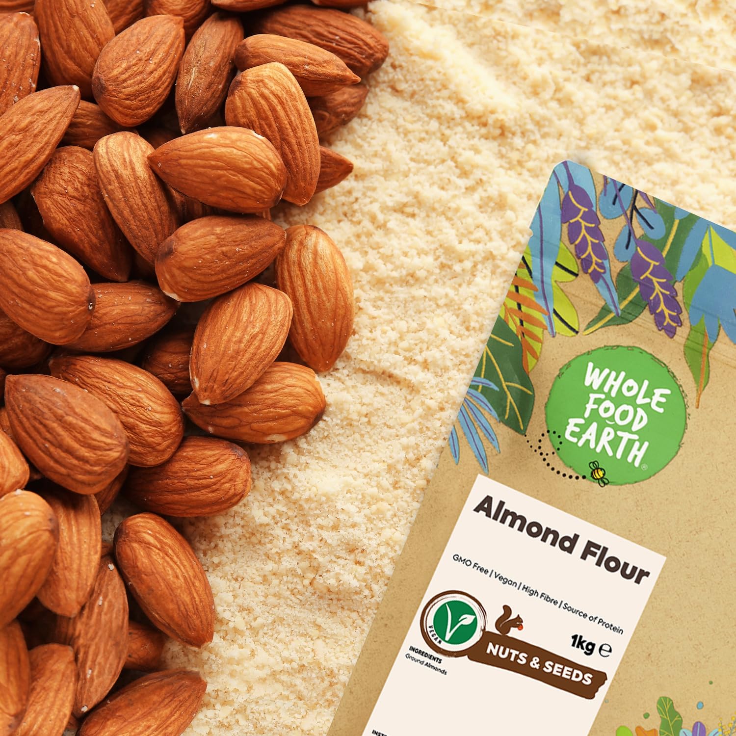 Wholefood Earth Almond Flour - Ground Blanched Almonds | 500g | GMO Free | High Fibre 2