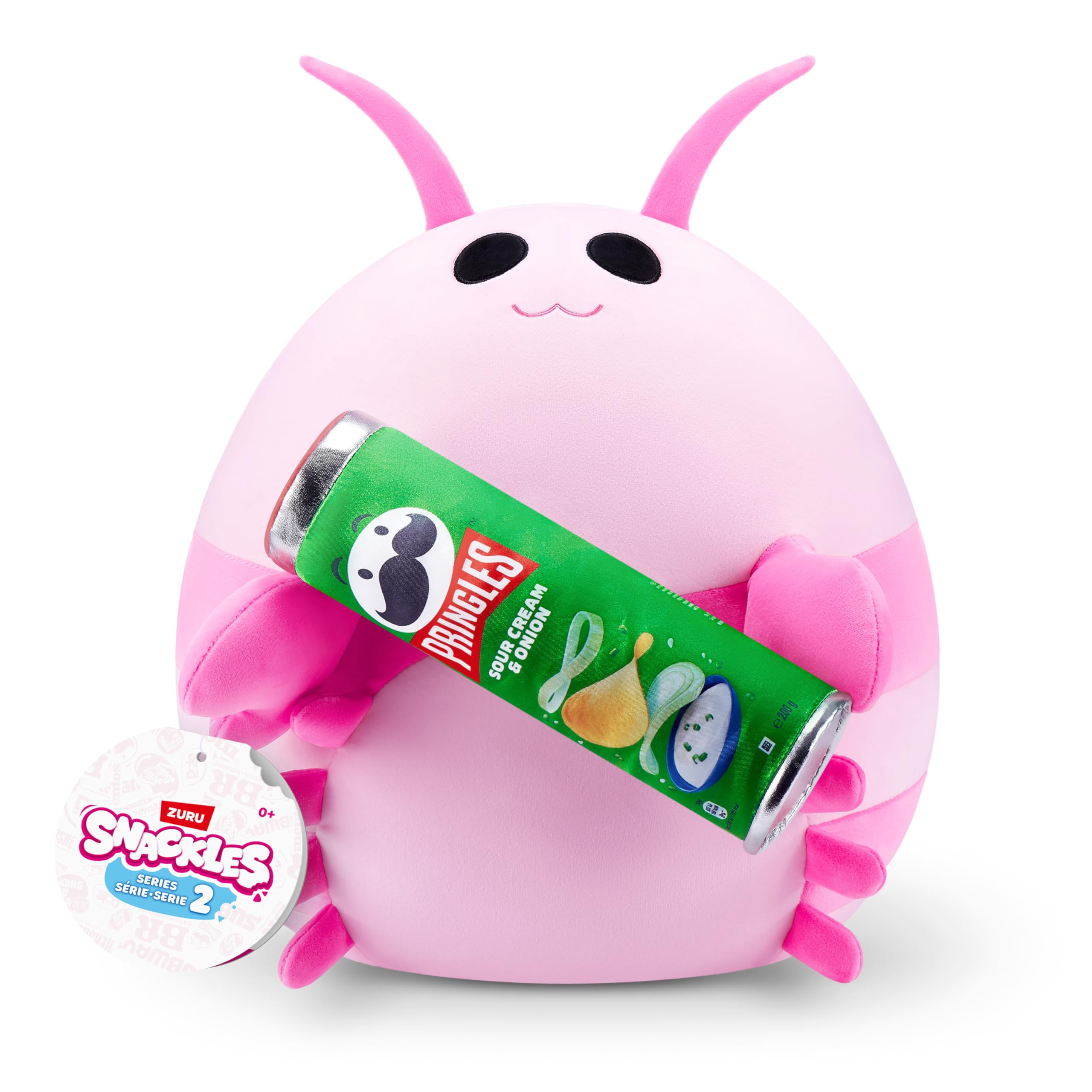 Snackles Series 2 - Pink Shrimp Plush Toy with Sour Cream & Onion Pringles 1