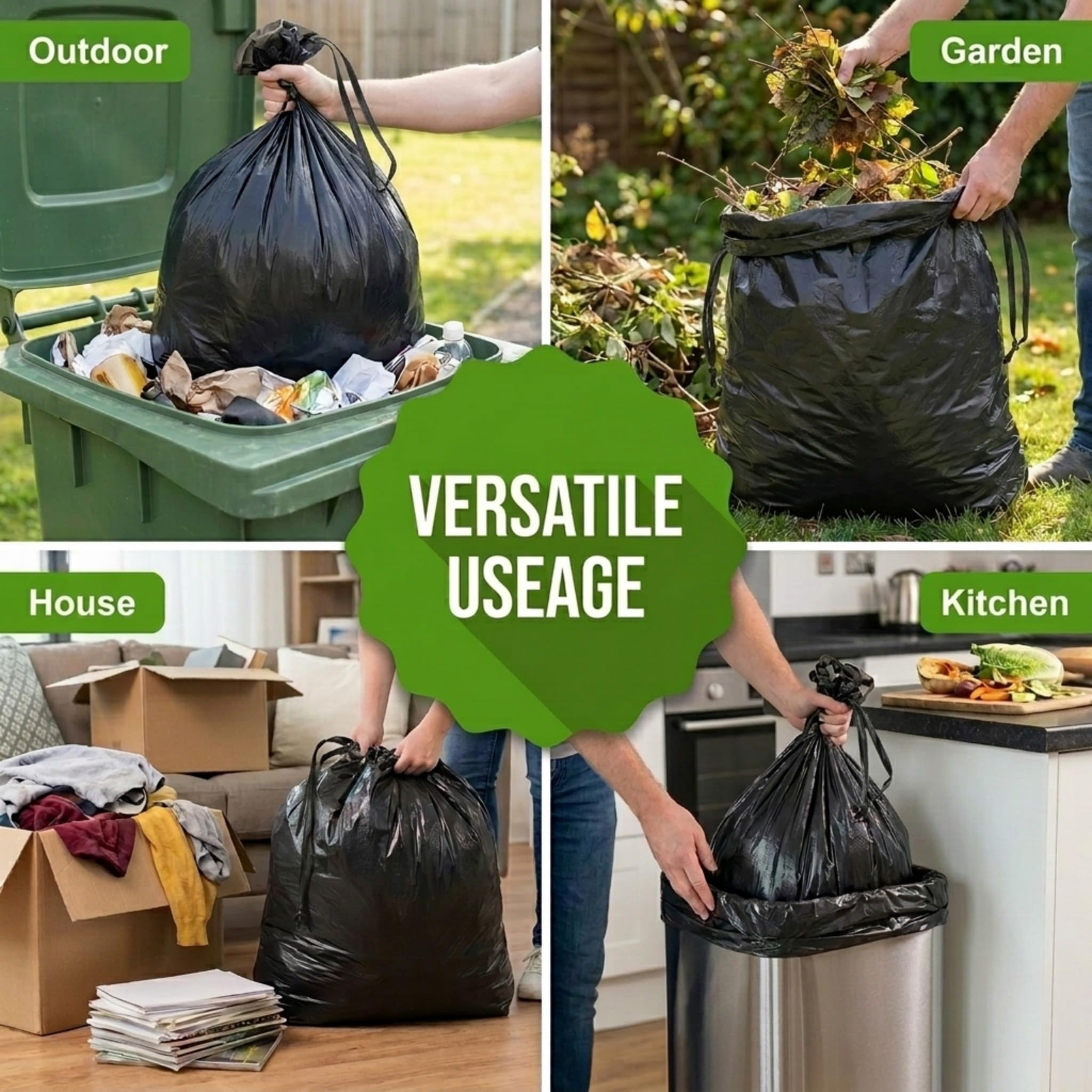EcoBag Ultimate Embossed Drawstring Bin Liners - 80L Capacity, 10 Pack 6