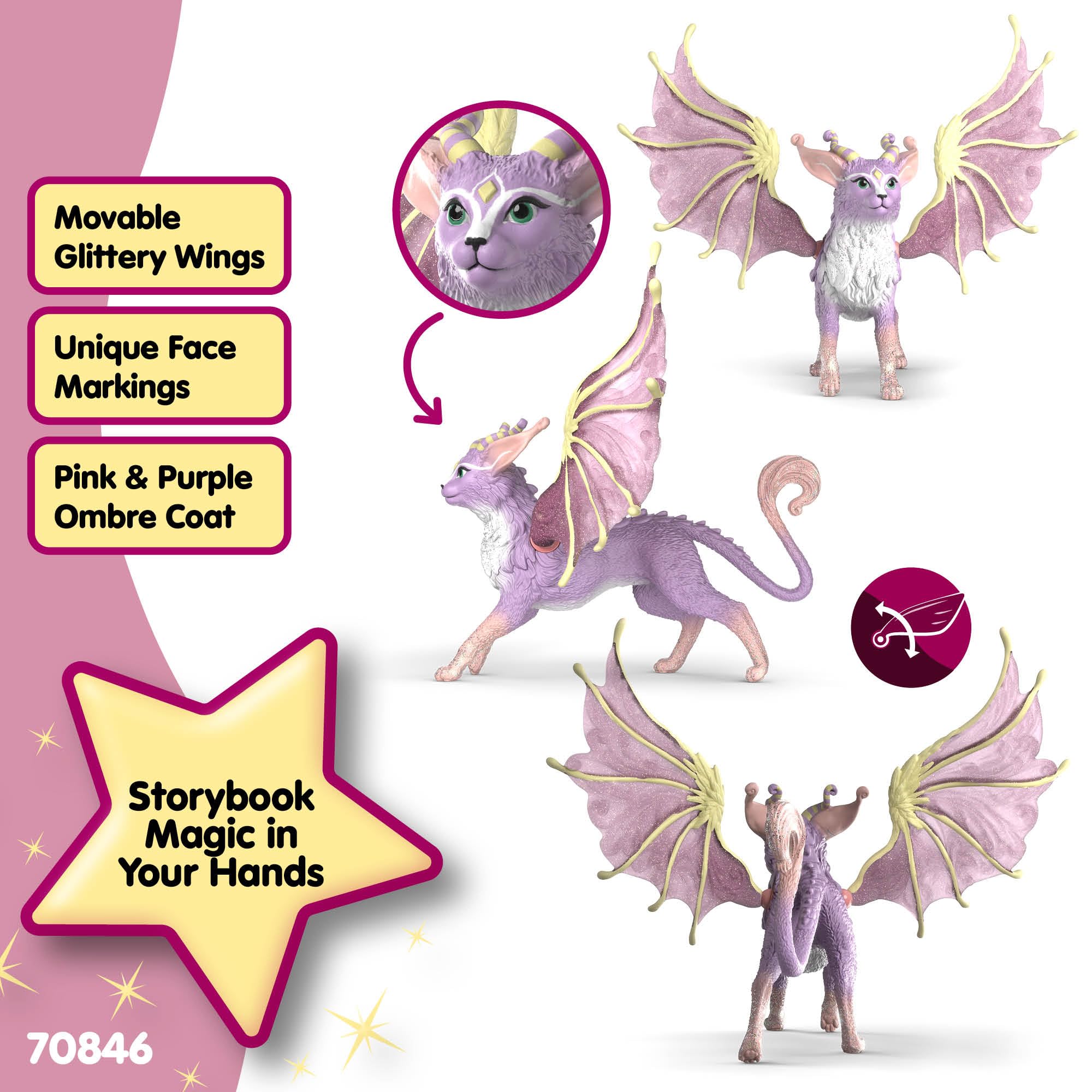 Schleich BAYALA Cat Dragon Toy Figurine - Kids 5+ | 70846