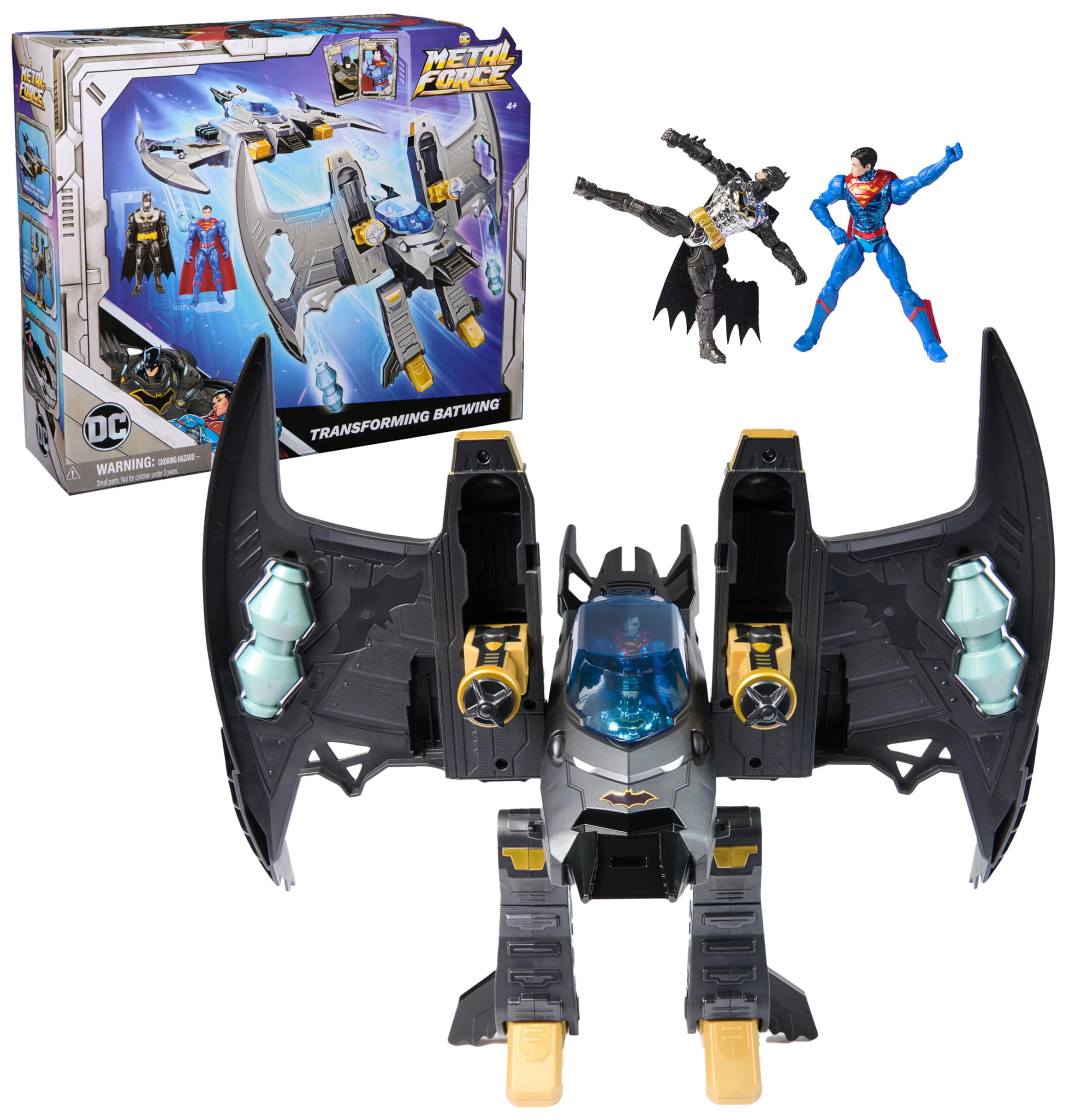 Metal Force Transforming Batwing - 2-in-1 Playset with Figures & Cards 1
