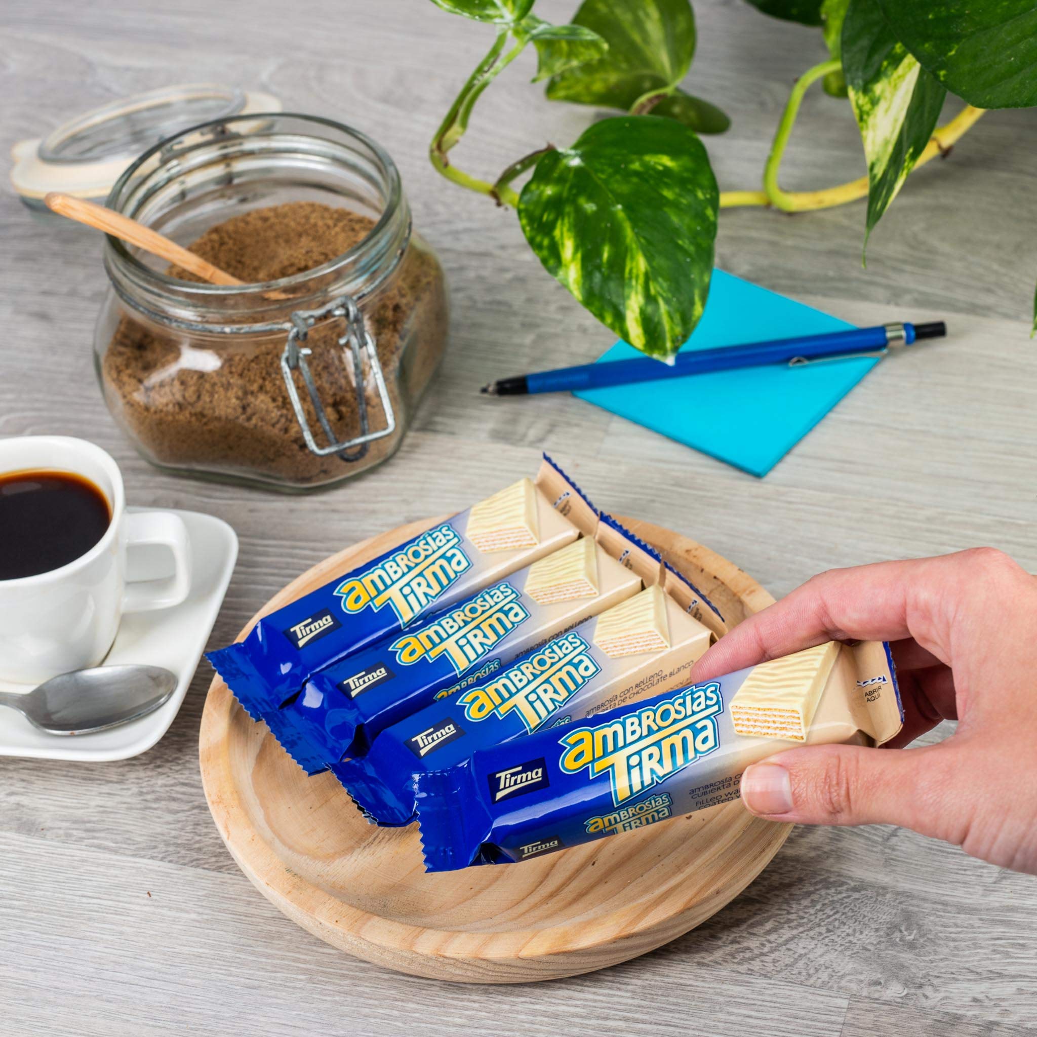Tirma White Chocolate Ambrosias Cream Filled Wafers Individually Wrapped Snack Bars 4