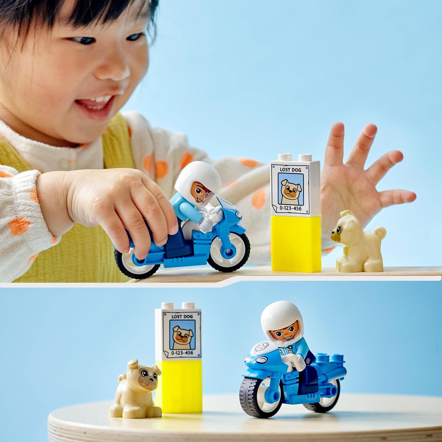 LEGO DUPLO Town Rescue Police Motorcycle Toy - Building Set for Toddlers 2+ 6