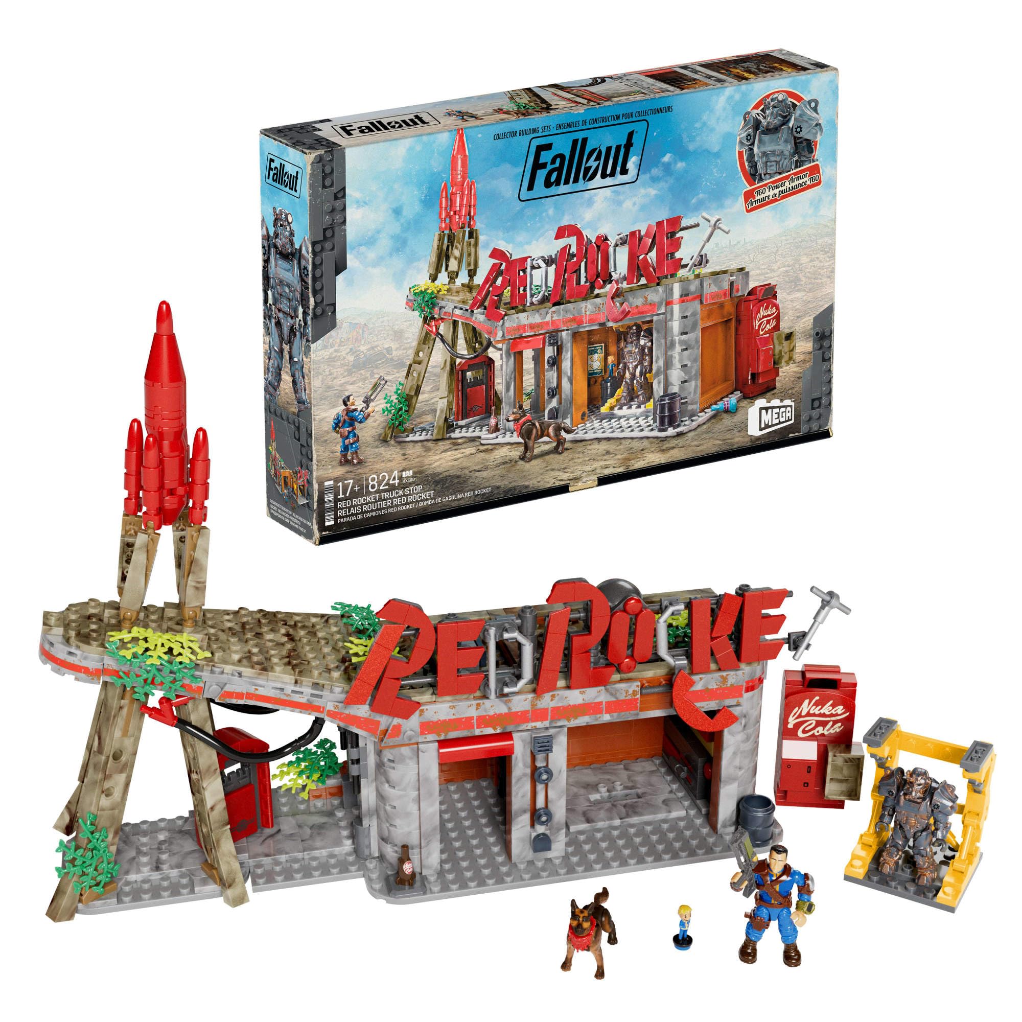 MEGA Fallout Red Rocket Truck Stop Building Set with Sole Survivor Figure - 824 Pieces 1