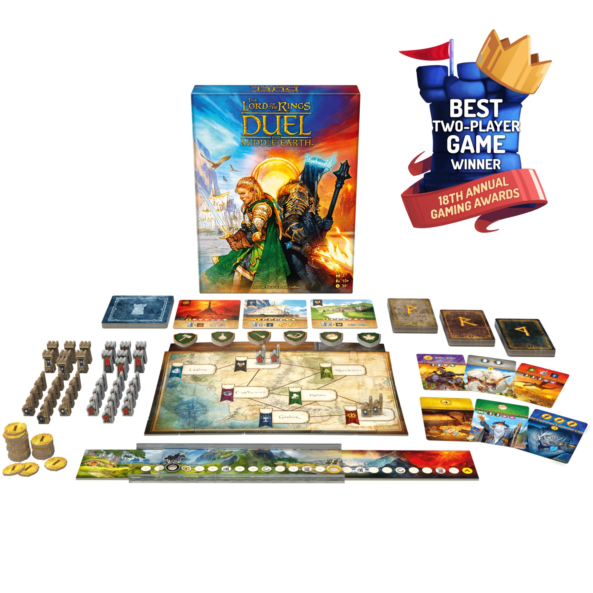 Asmodee The Lord of the Rings: Duel for Middle-Earth Board Game | Ages 10+ | 2 Players | 30 Min