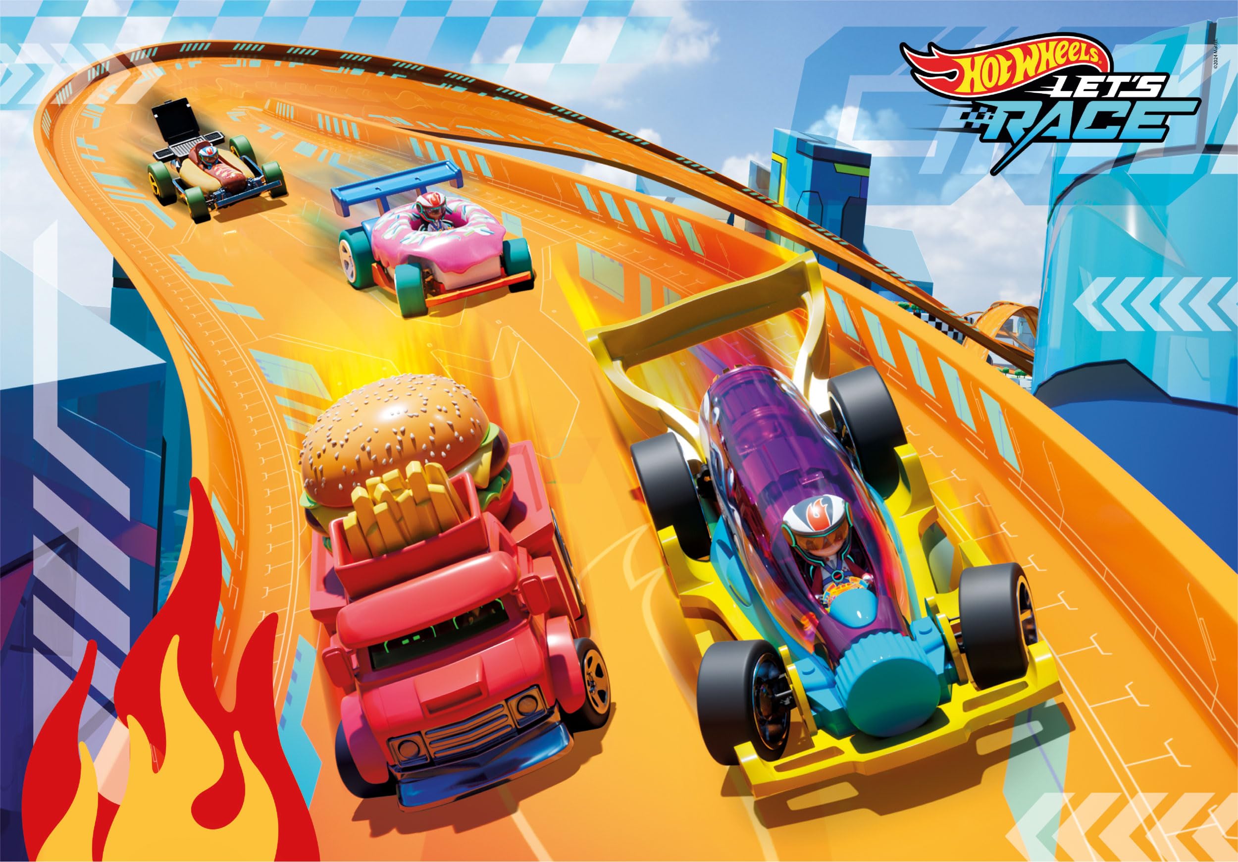 Clementoni Hotwheels 24-Piece Maxi Supercolor Puzzle for Kids 3-5 Years 3