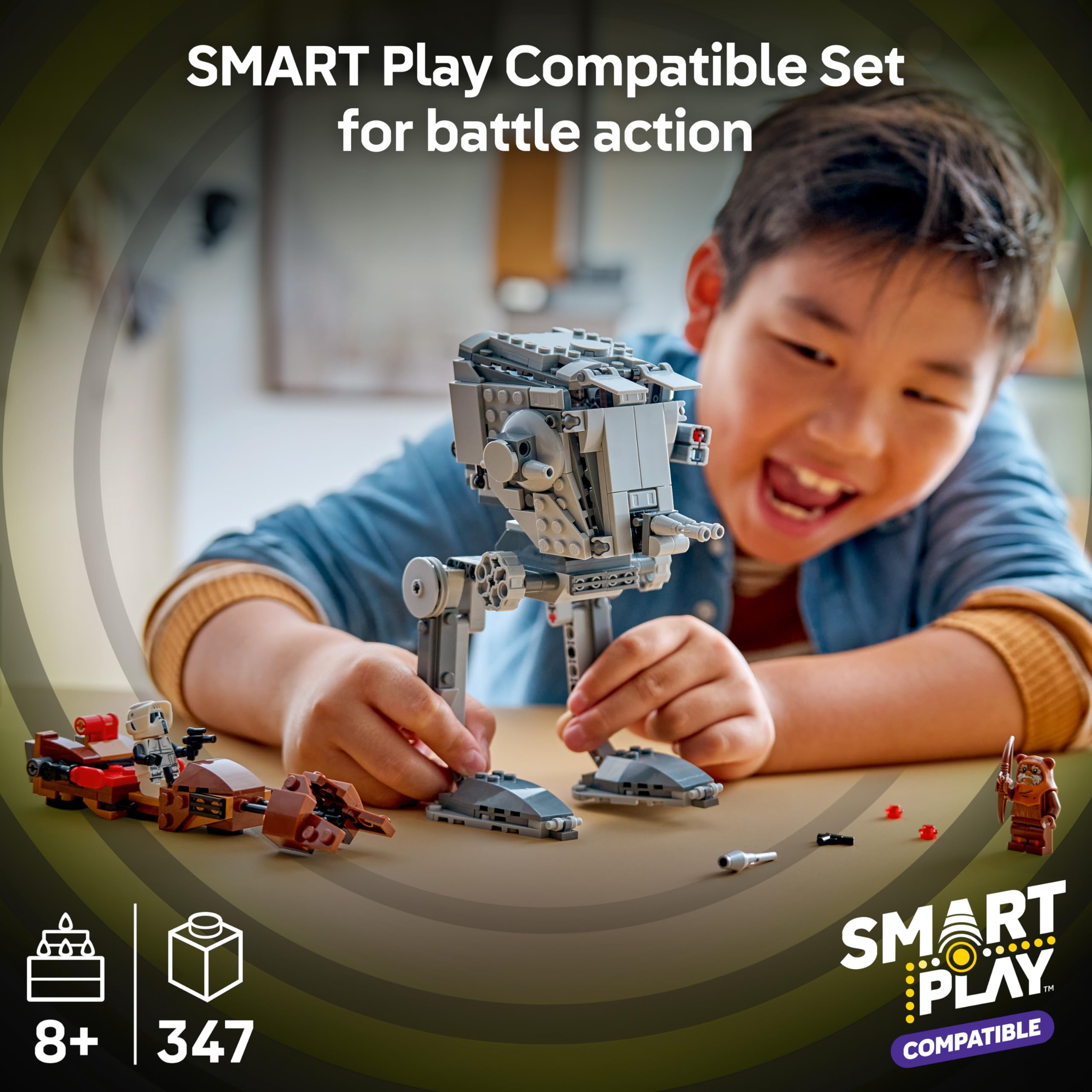 LEGO Star Wars 75424 SMART Play: AT-ST Attack on Endor Building Set | Ages 8+