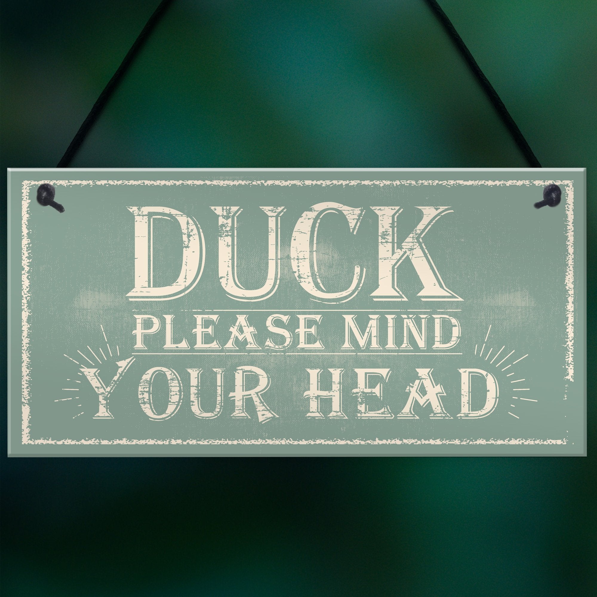 RED OCEAN Mind Your Head Friendship Home Gift Hanging Door Wall Plaque | PVC | 200 x 100 mm 5