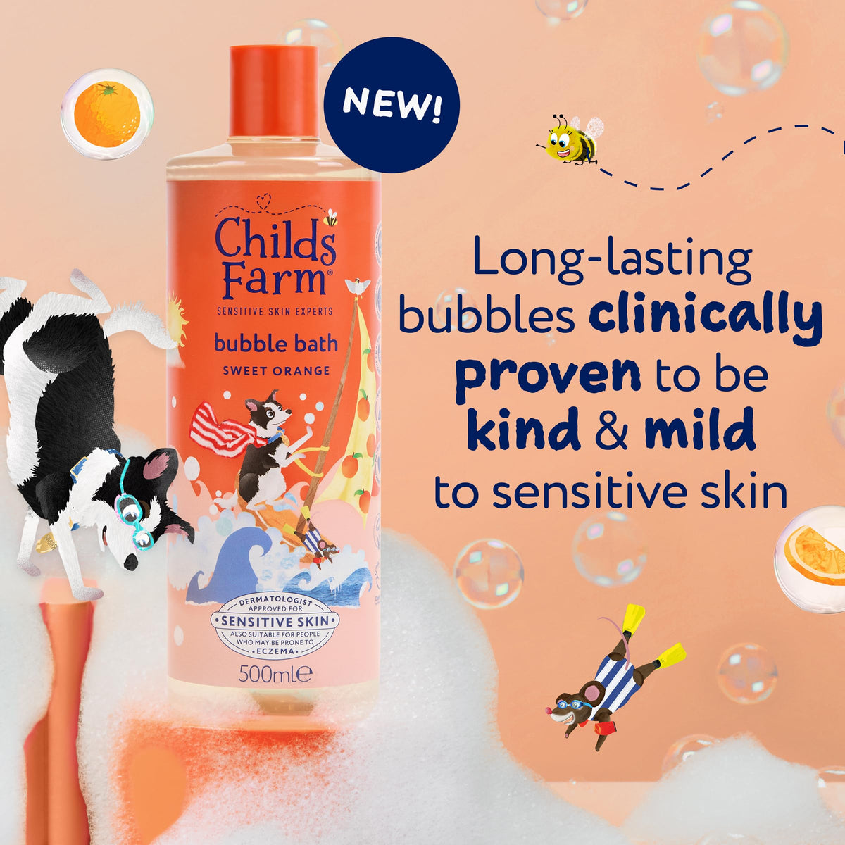 Childs Farm Sweet Orange Bubble Bath - 500 ml - Newborn & Up