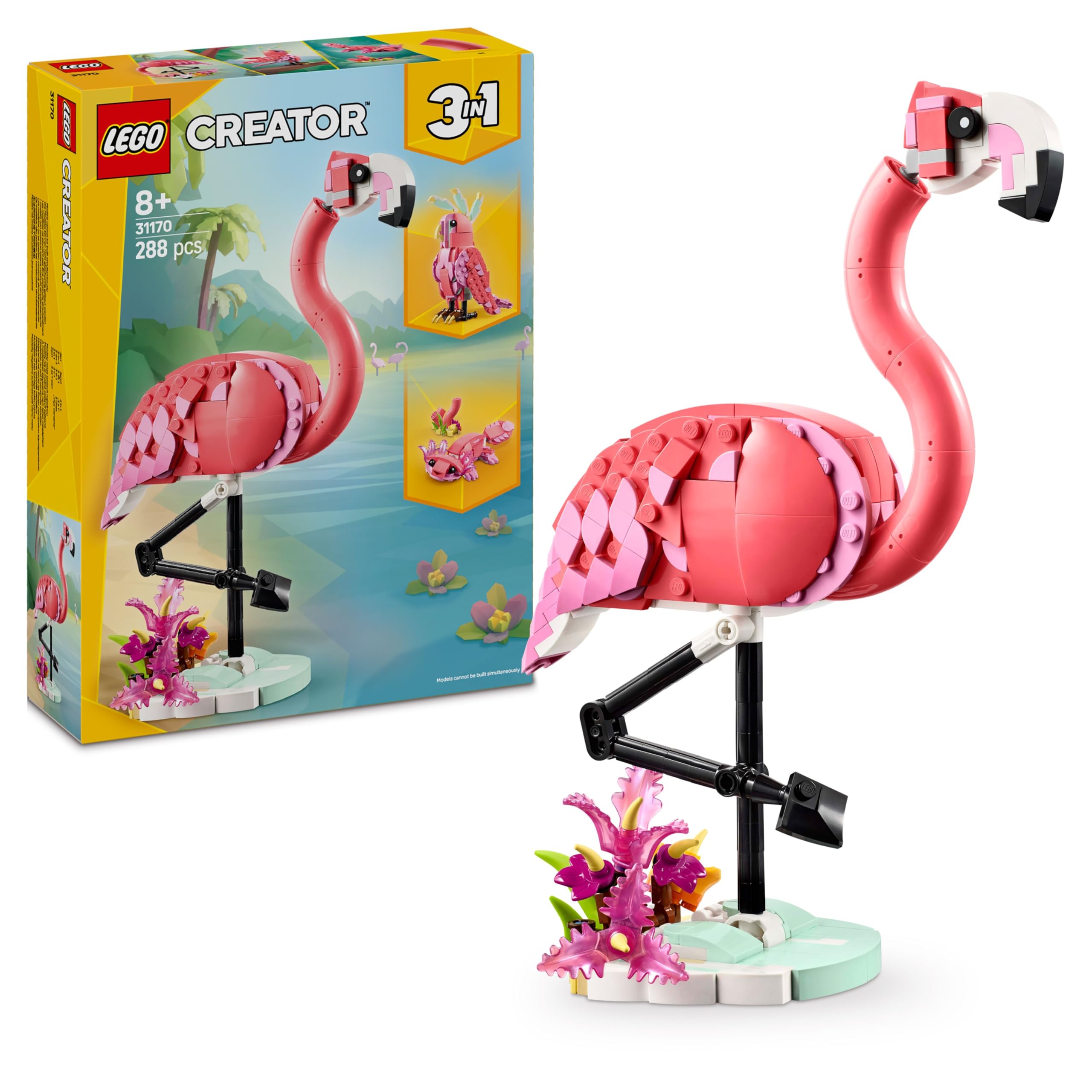 LEGO Creator 3in1 Wild Animals: Pink Flamingo Building Set - 3 Animal Models for Ages 8+ 1