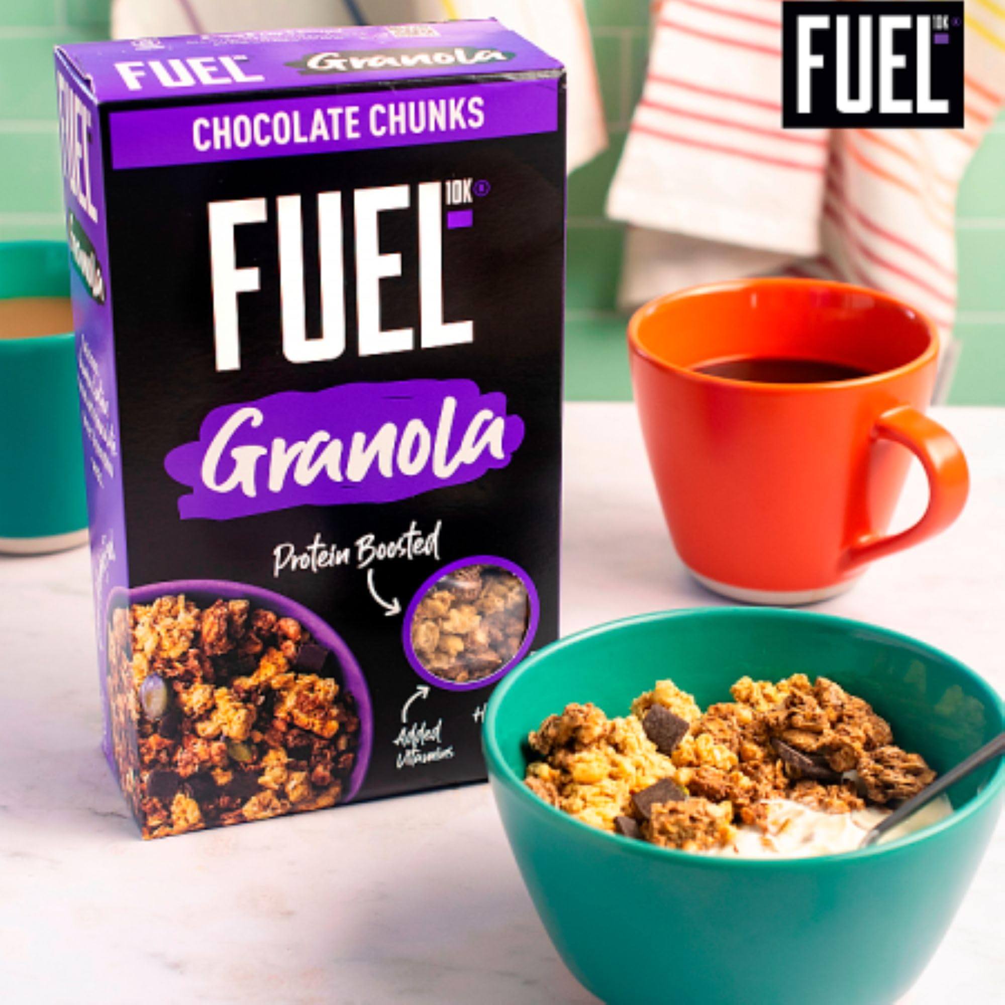 FUEL10K Chocolate Chunks Protein Granola Breakfast Cereal - High Protein, Chunky Granola with Dark Chocolate 7