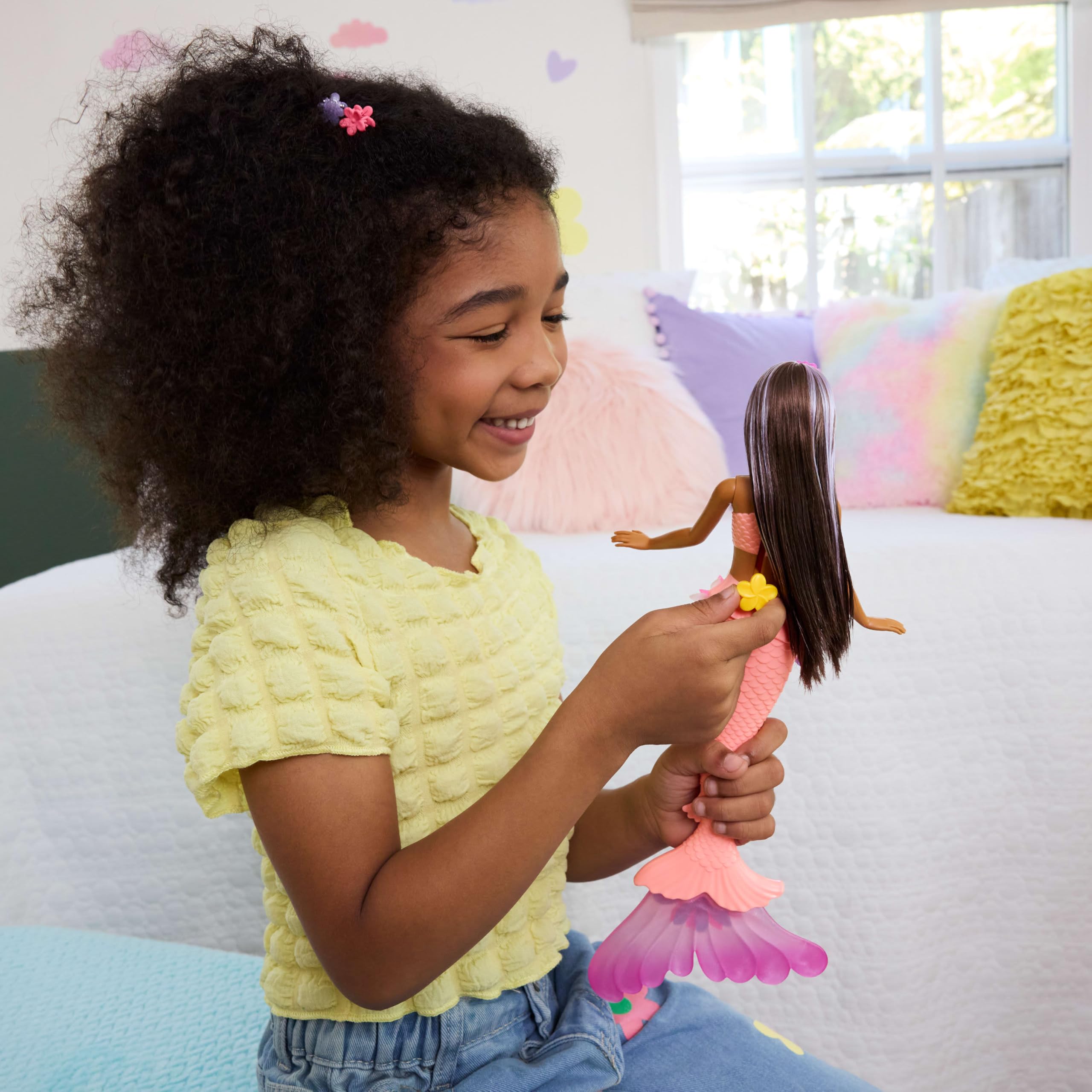 Barbie Mermaid Toy Doll with Surprise Magic Blooming Flowers Feature - Blue 4