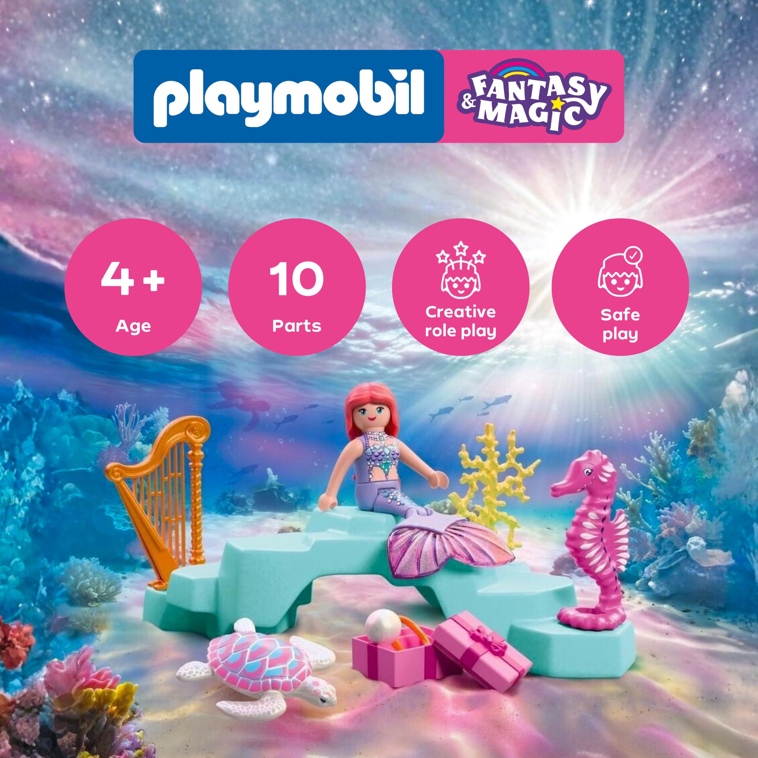 Playmobil Mermaid with Gift - Underwater Wedding Set | Ages 4+ | Model 72107 3